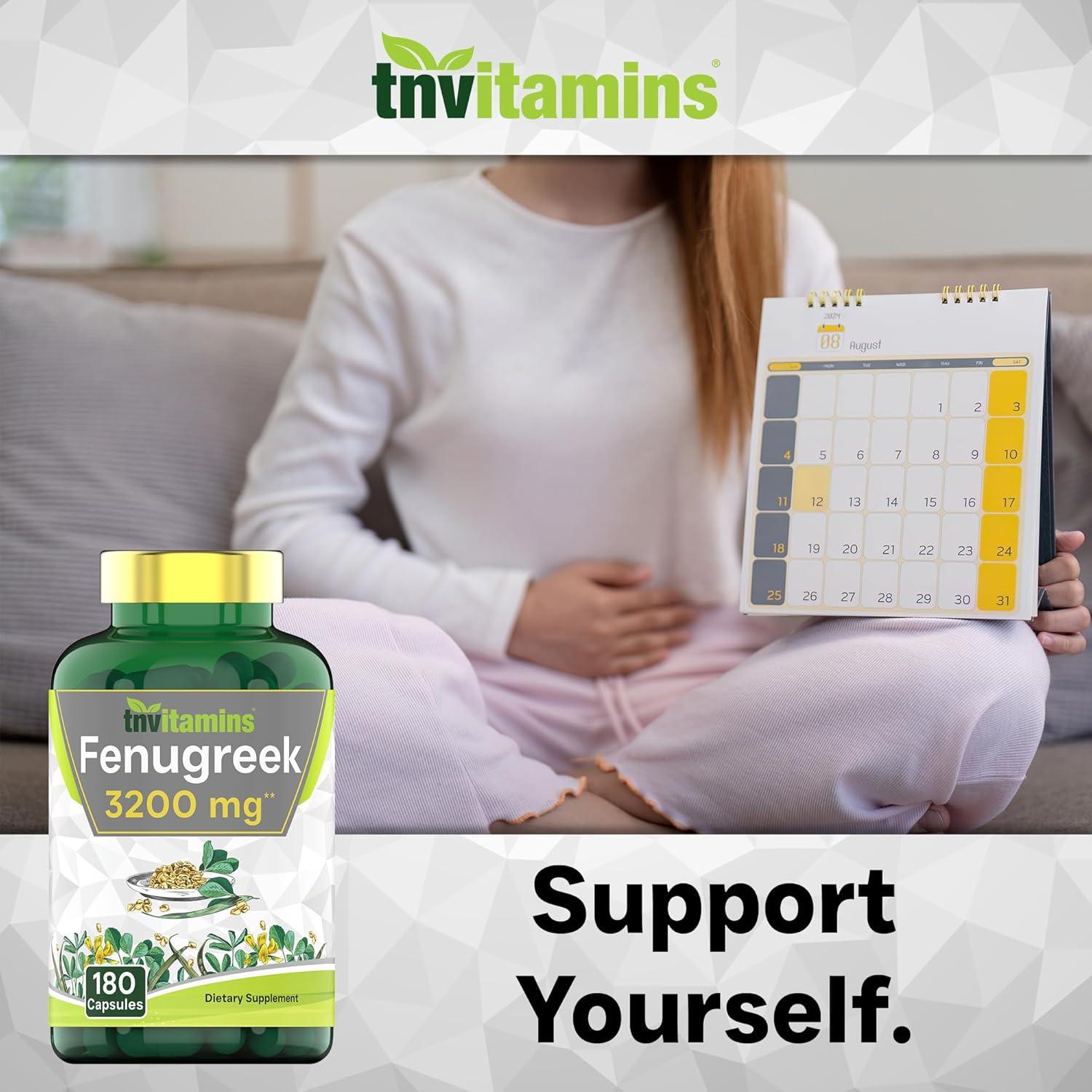 Cápsulas de Fenogreco TNVitamins 3200 mg - 180 Unidades