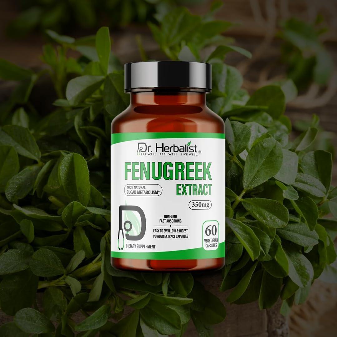 Cápsulas de Fenogreco Dr. Herbalist 350mg - 60 Unidades Veganas