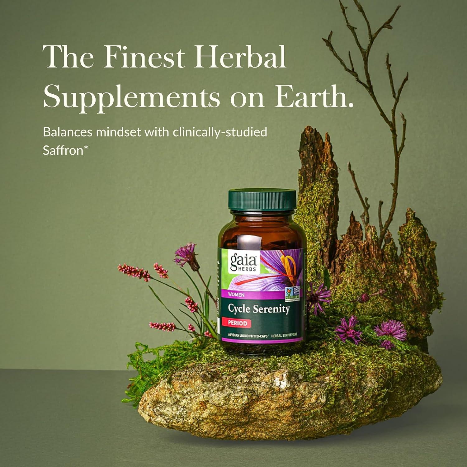 Suplemento Hormonal Gaia Herbs Serenidad del Ciclo - 60 Cápsulas Veganas