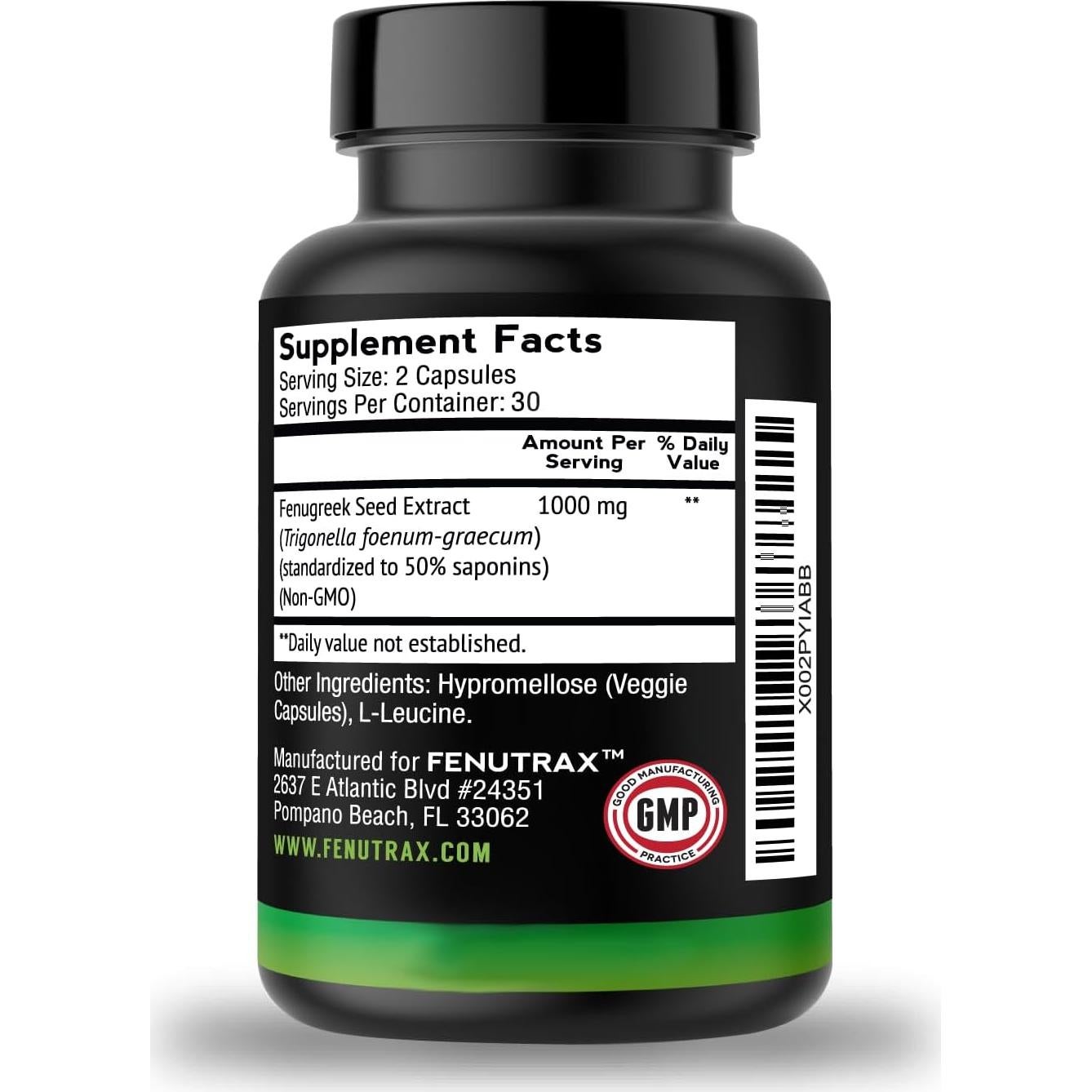 Suplemento de Fenogreco VitaMonk FenuTrax 120 Cápsulas 500mg