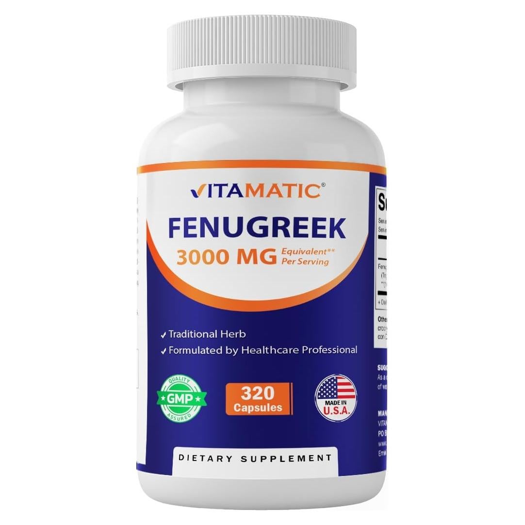 Cápsulas de Fenogreco Vitamatic 3000 mg - 320 Vegetarianas
