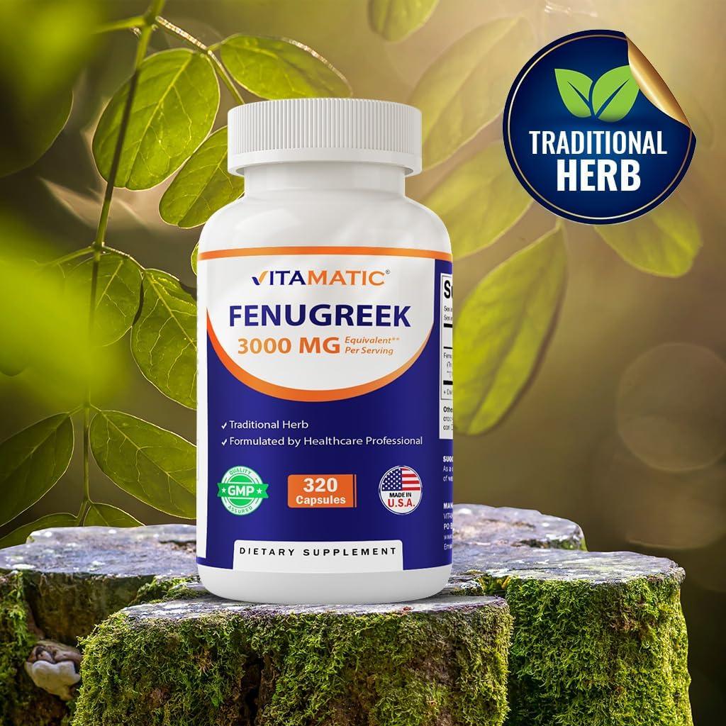 Cápsulas de Fenogreco Vitamatic 3000 mg - 320 Vegetarianas