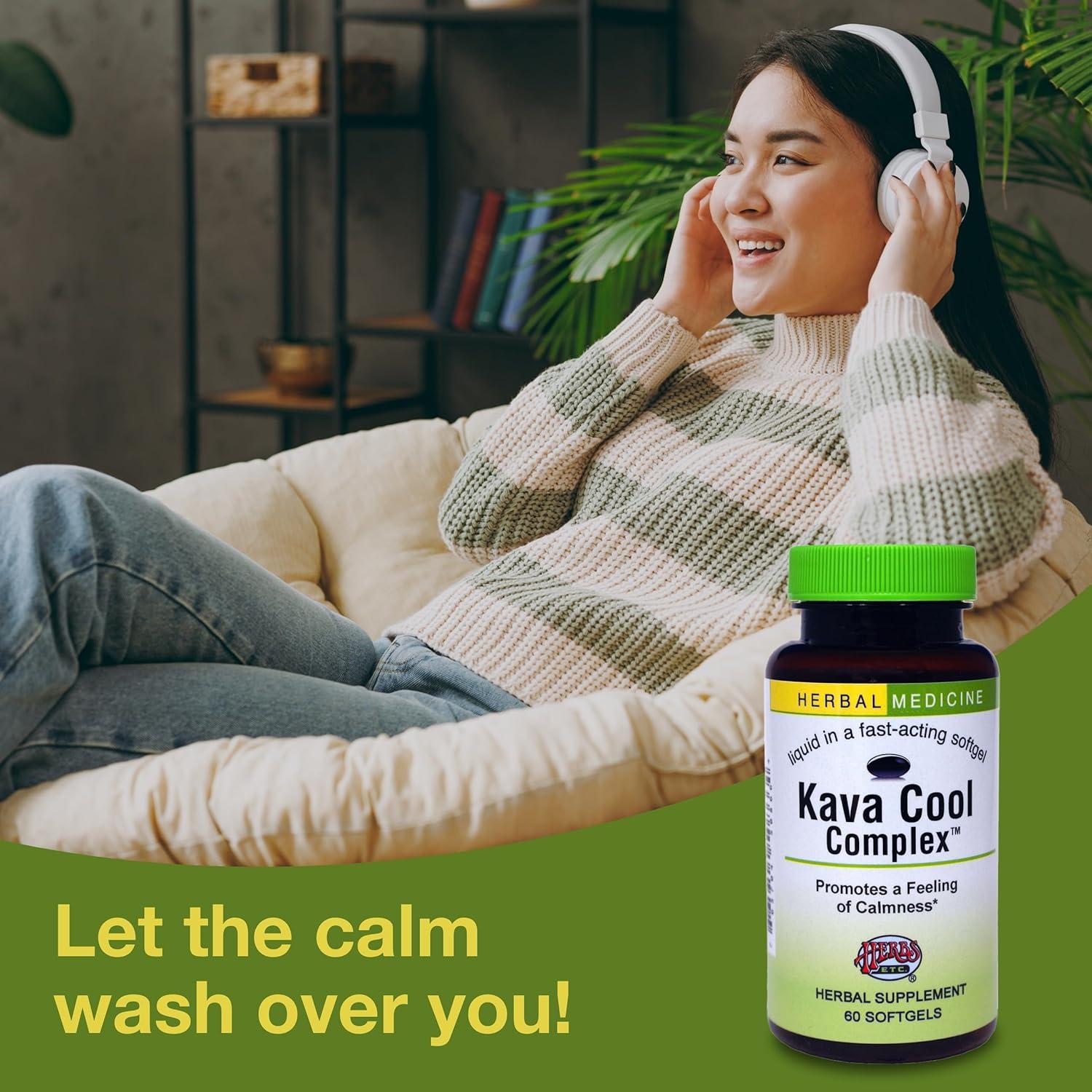 Suplemento Herbal Kava Calm Complex Herbs Etc. 60 Gelatinas