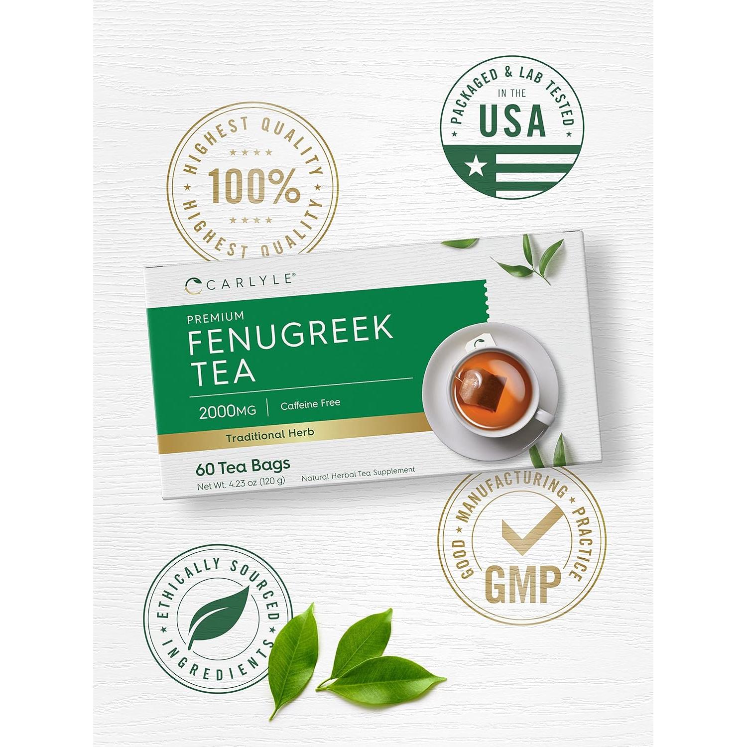 Té de Semilla de Fenogreco Carlyle | 60 Bolsitas | Sin Cafeína