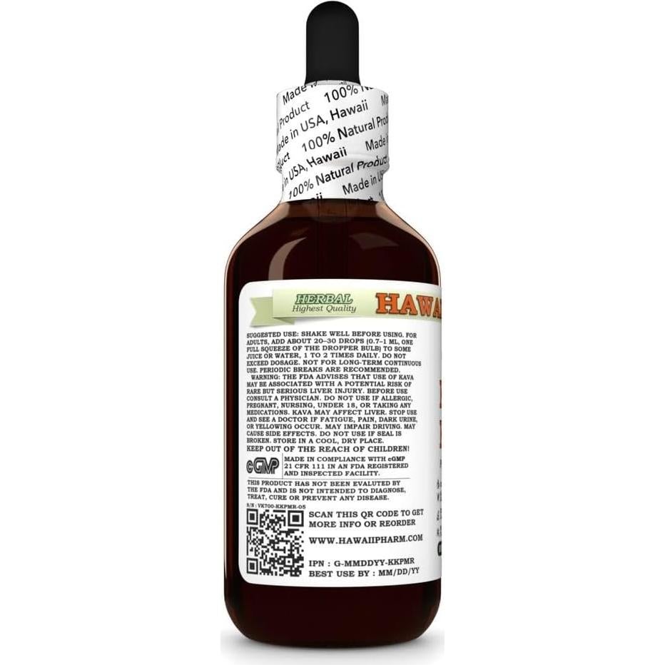 Extracto Líquido de Kava Kava Sin Alcohol Hawaii Pharm 59 ml