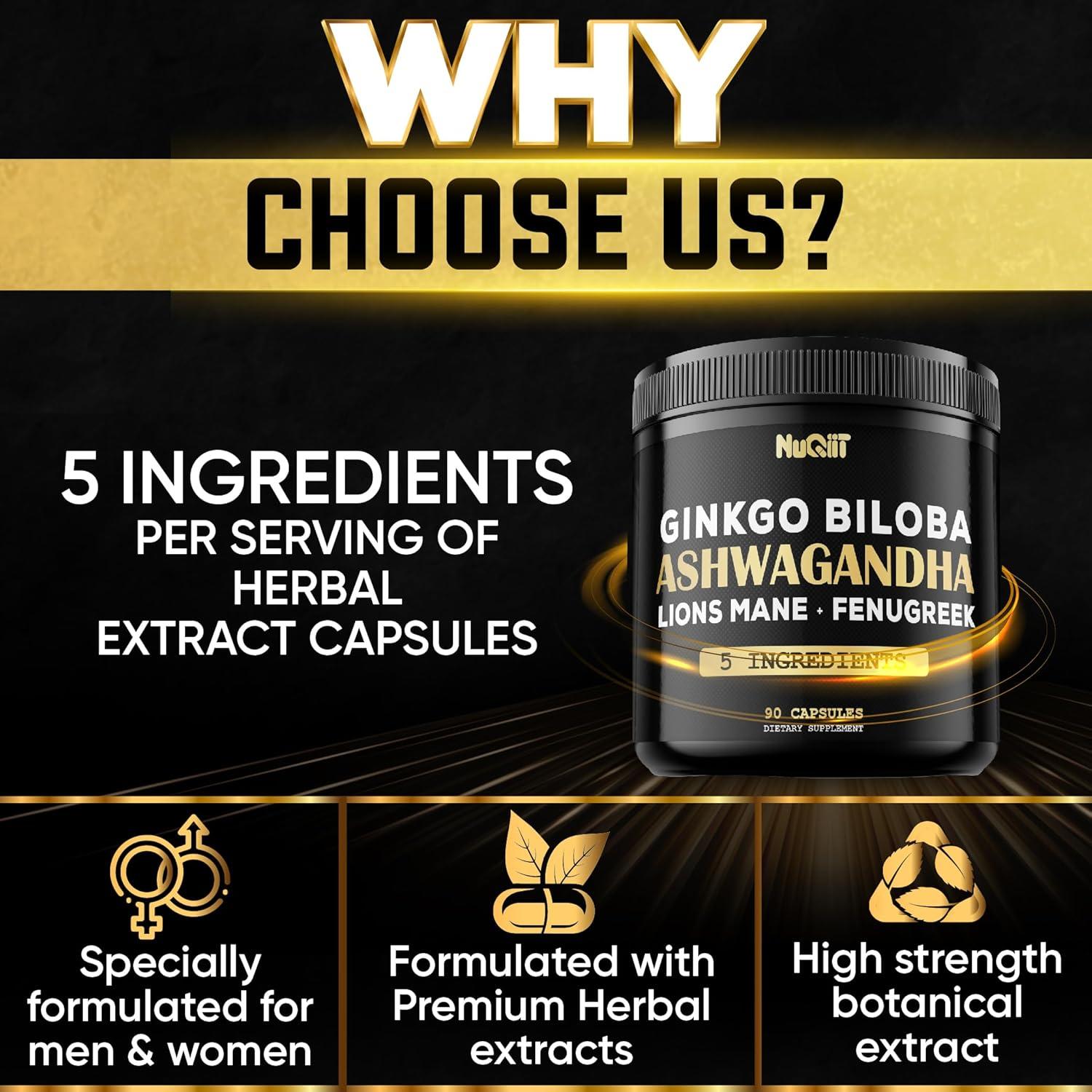 Cápsulas de Ashwagandha 12000mg Nuqiit - 90 Veganas