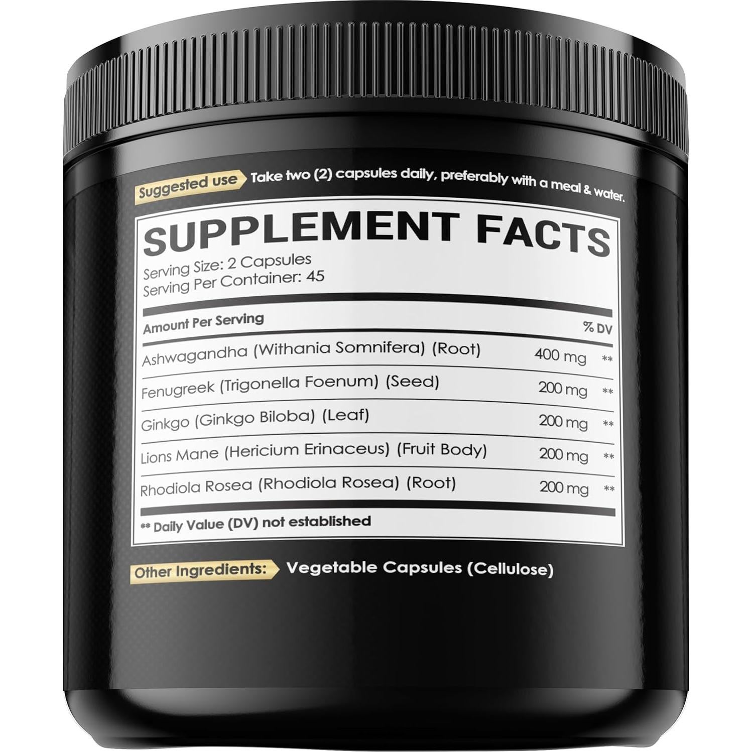 Cápsulas de Ashwagandha 12000mg Nuqiit - 90 Veganas