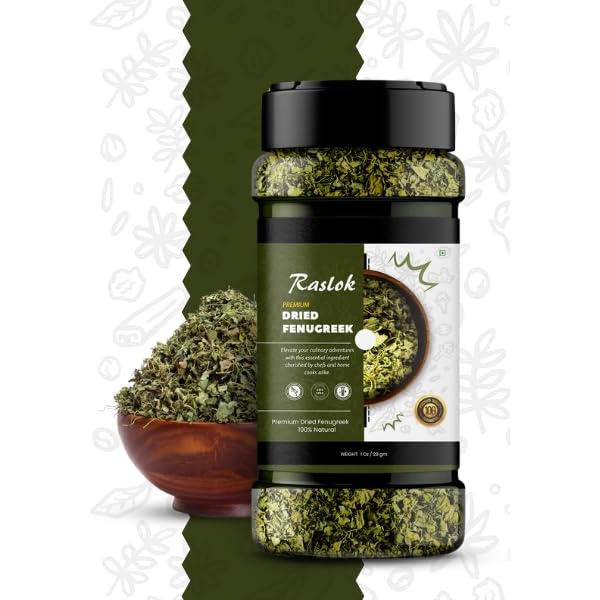 Hojas de Fenogreco Secas Raslok 28g | Especia Gourmet Vegana