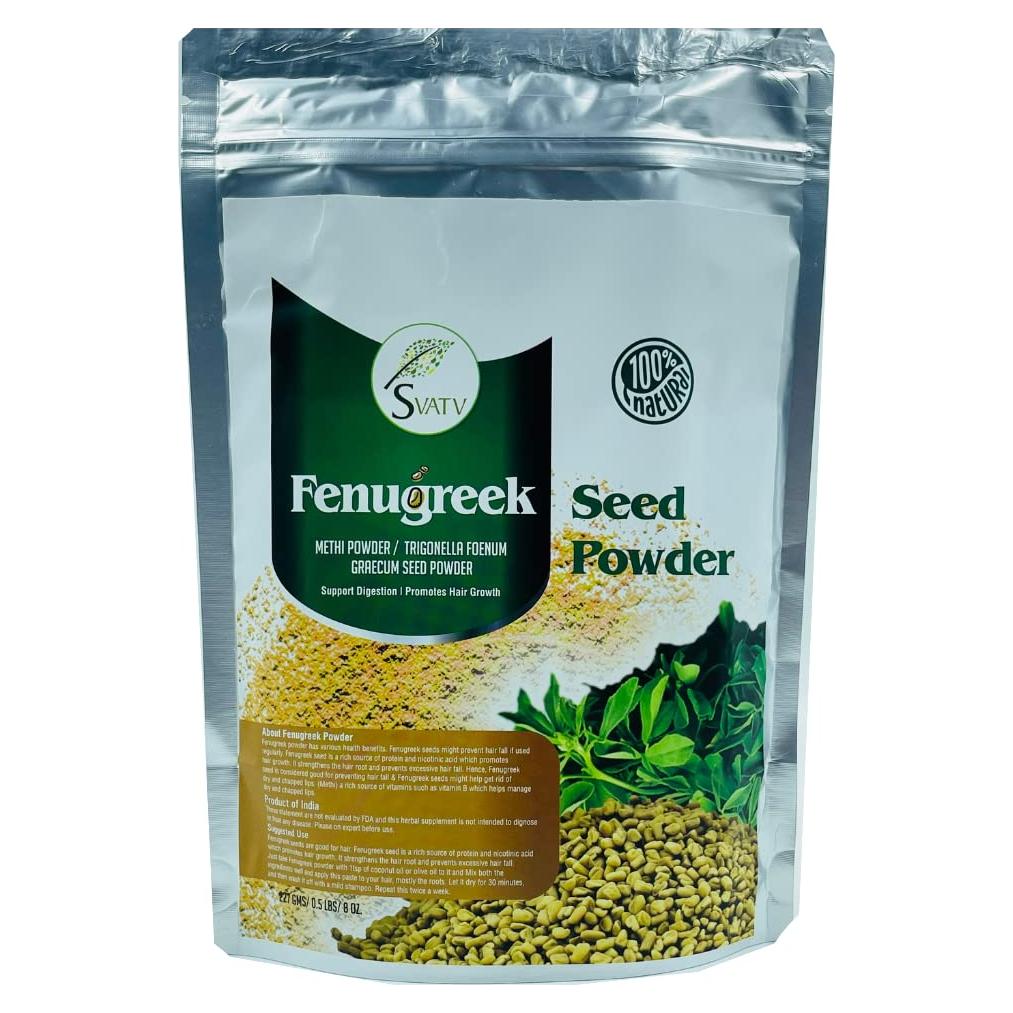 Polvo de Semilla de Fenogreco SVATV 227g - Cuidado Cabello y Piel