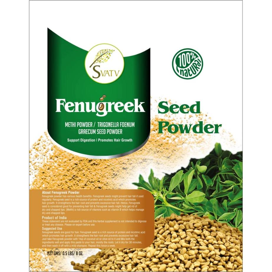 Polvo de Semilla de Fenogreco SVATV 227g - Cuidado Cabello y Piel