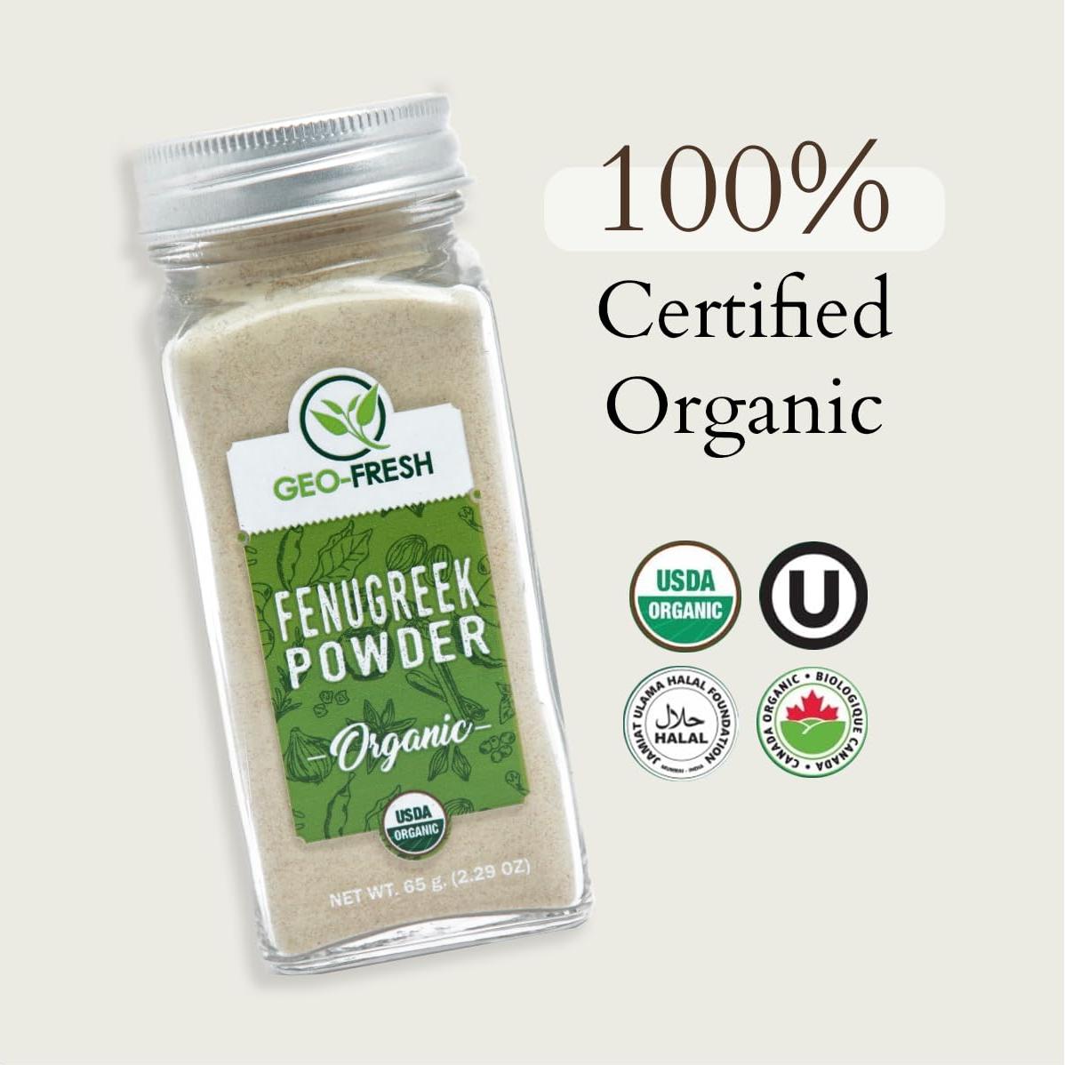 Polvo de Fenogreco Orgánico Geo-Fresh 65g - Especia India Premium