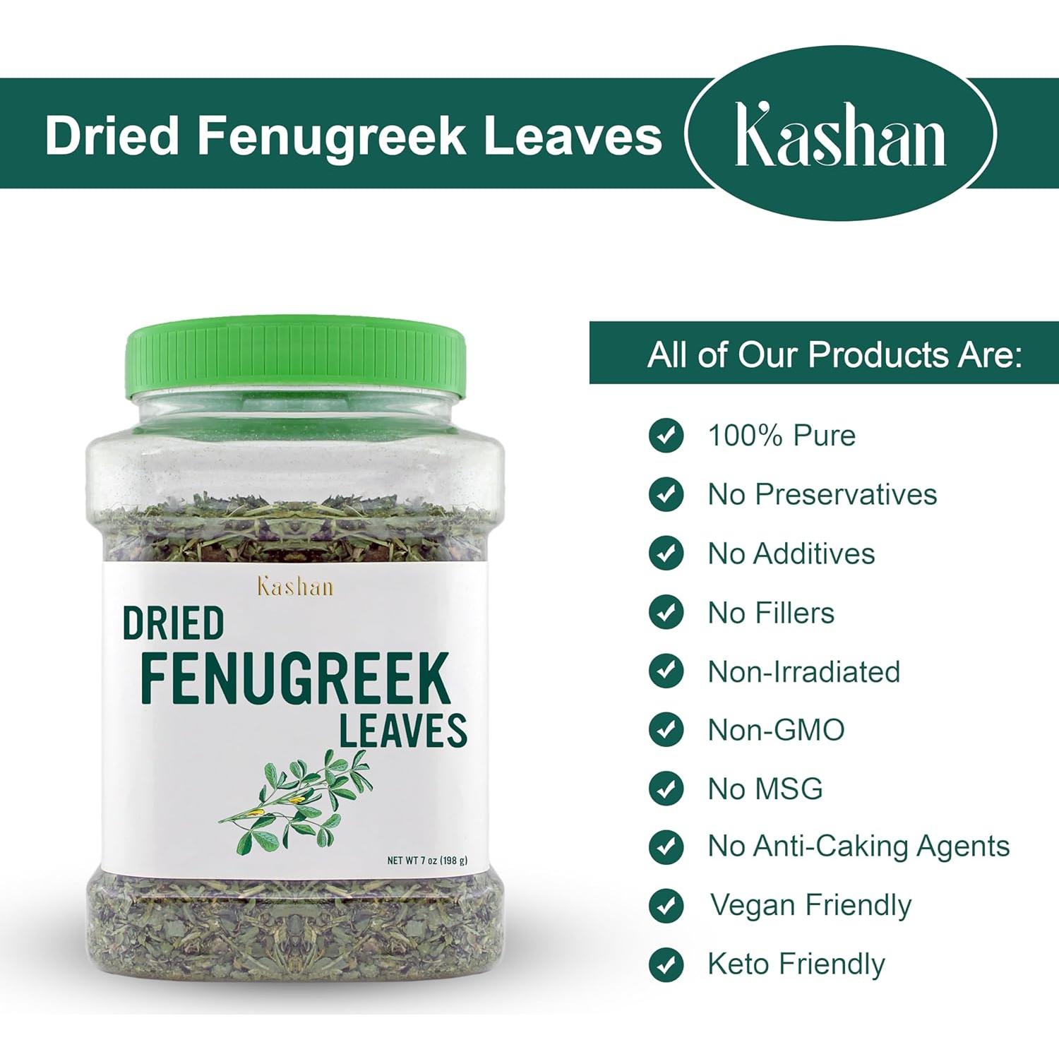 Hojas de Fenogreco Secas Kashan 198g - Sazonador Vegetariano