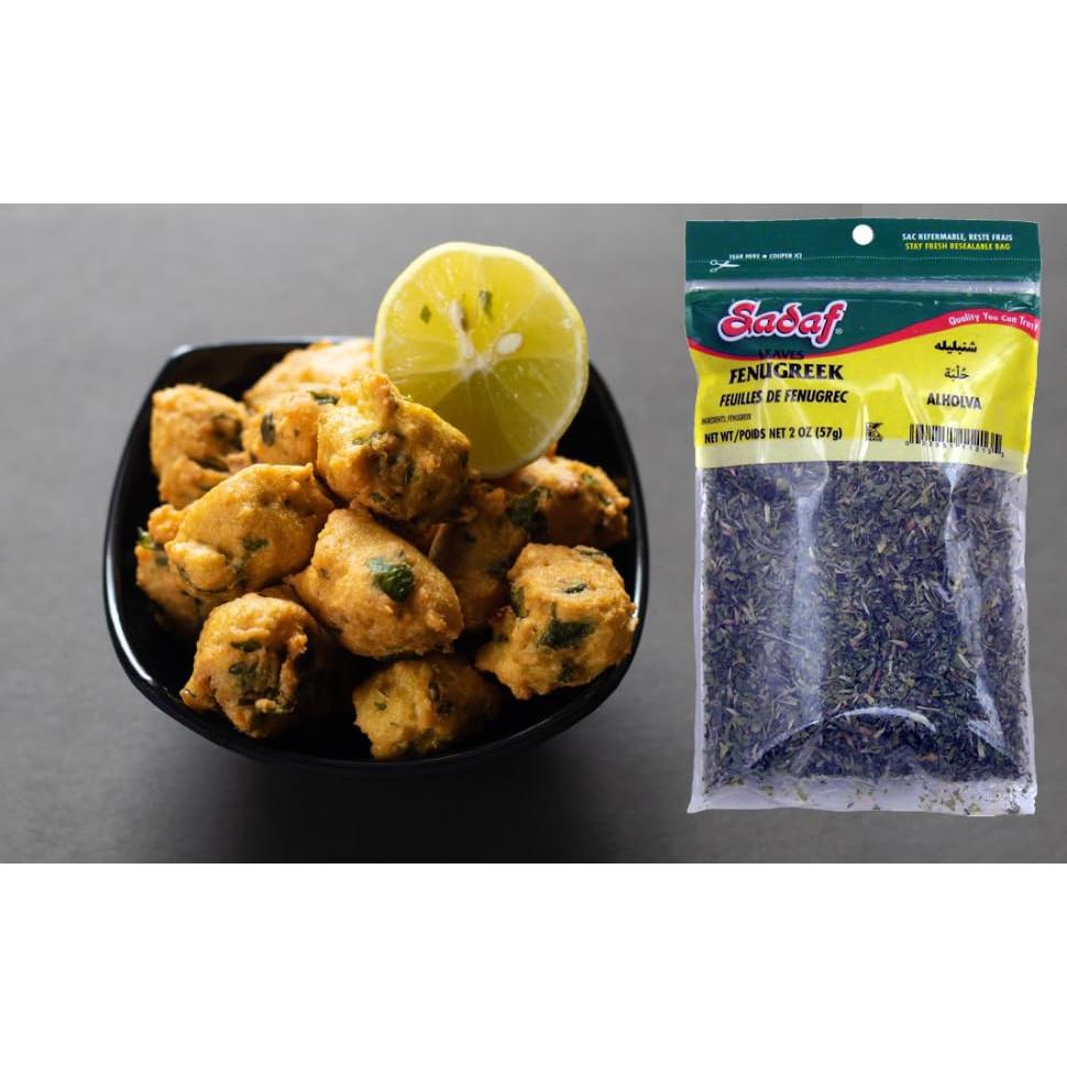 Hojas de Fenogreco Secas Sadaf - Kasoori Methi 170g (3 Paquetes)