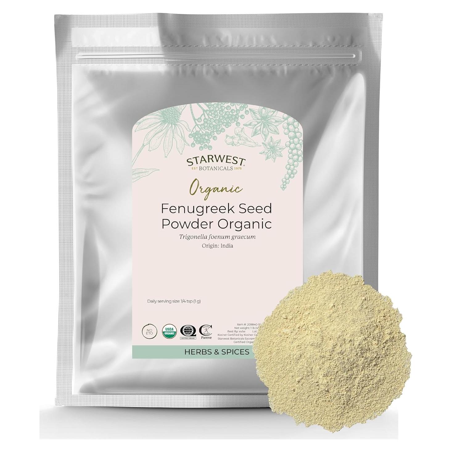 Polvo de Semilla de Fenogreco Orgánico Starwest 0.45 kg - Especia para Curry y Guisos