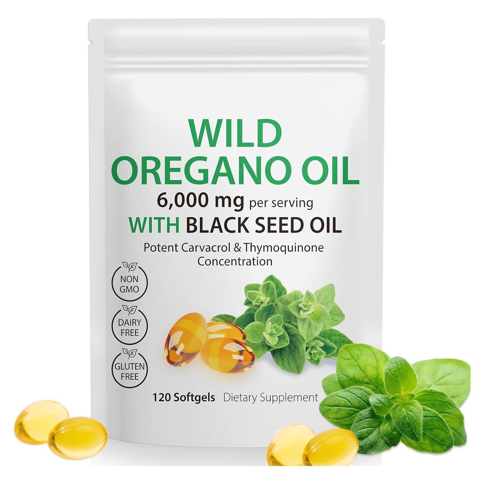 Softgels de Aceite de Orégano Orgánico 120 Cápsulas 6000mg