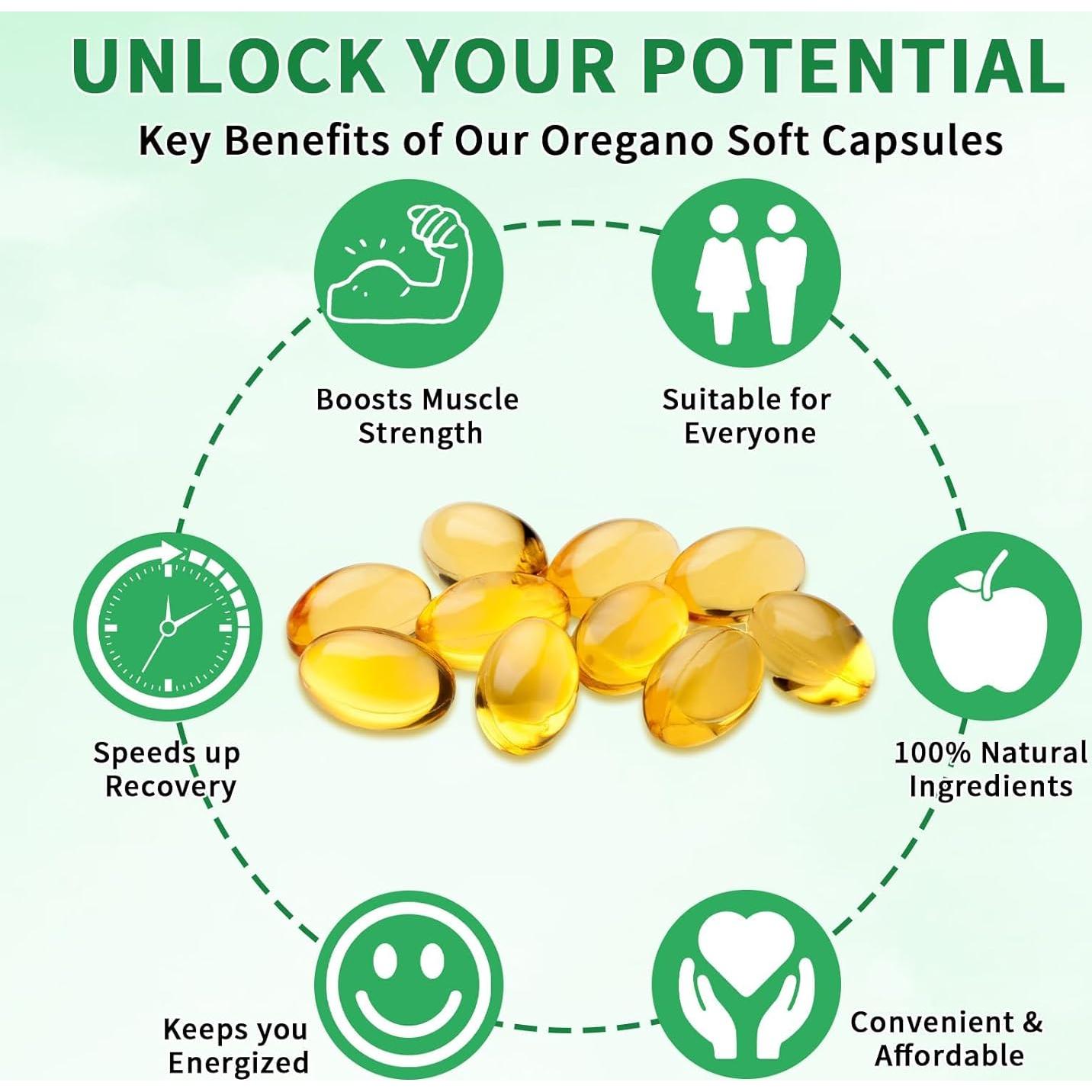 Softgels de Aceite de Orégano Orgánico 120 Cápsulas 6000mg