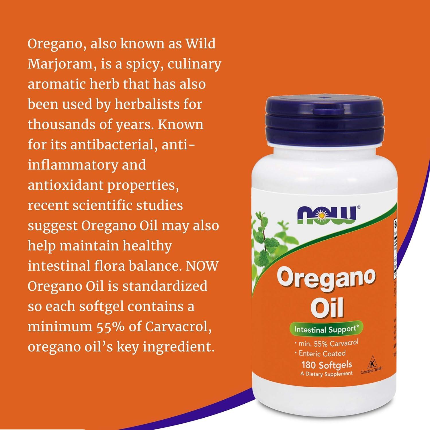 Aceite de Orégano Now Foods 180 Gelatinas Blandas 181mg