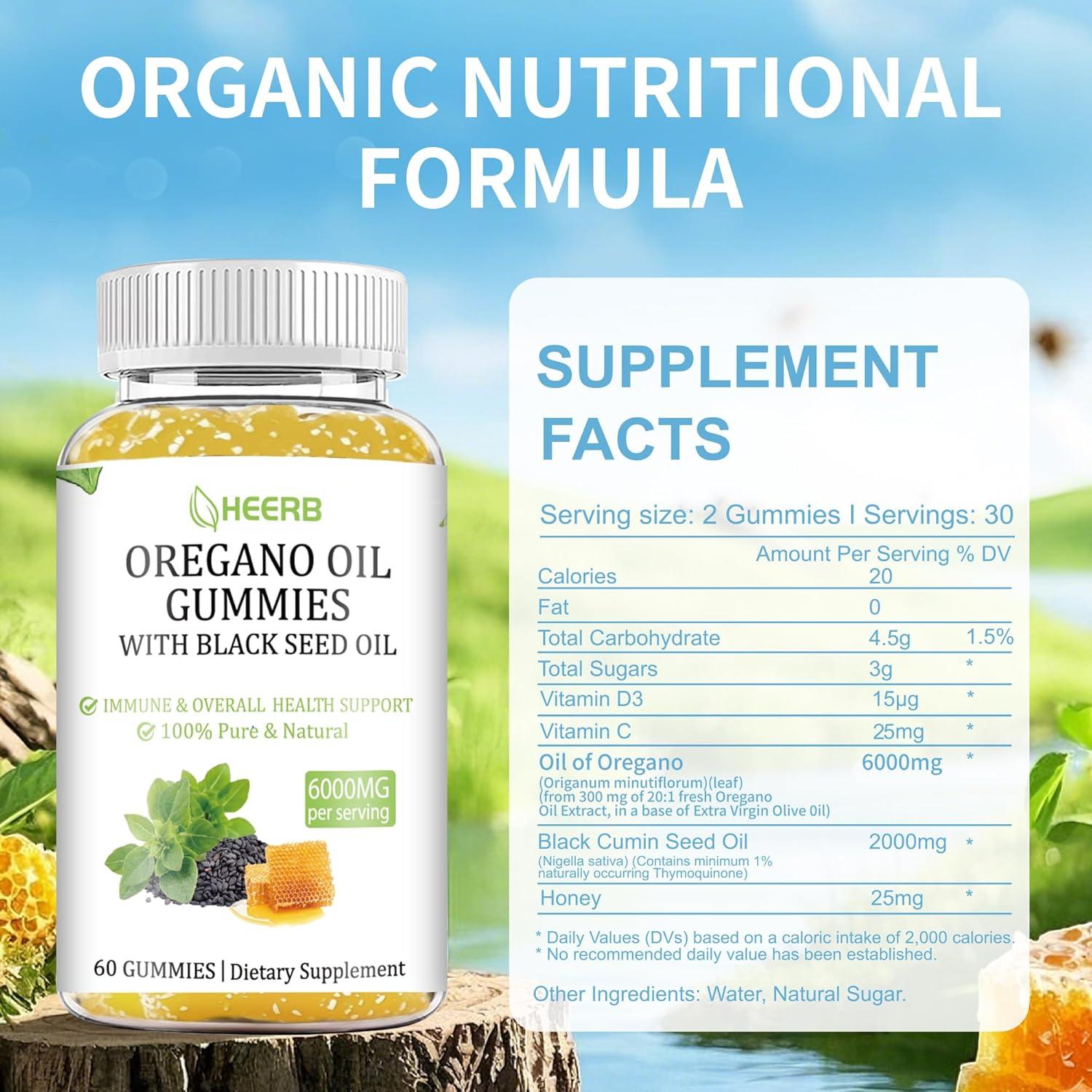 Gominolas de Aceite de Orégano Heerb 6000mg con Semilla Negra