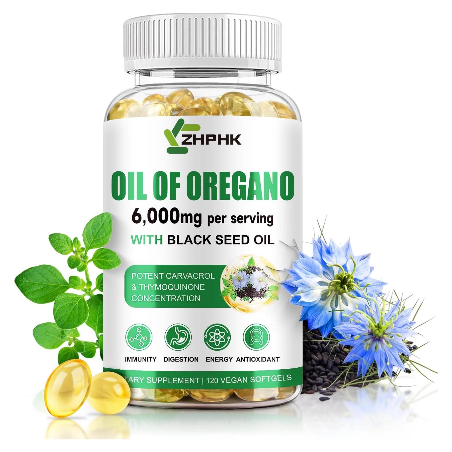 Aceite de Orégano Orgánico ZHPHK 6000mg 120 Gelatinas Blandas