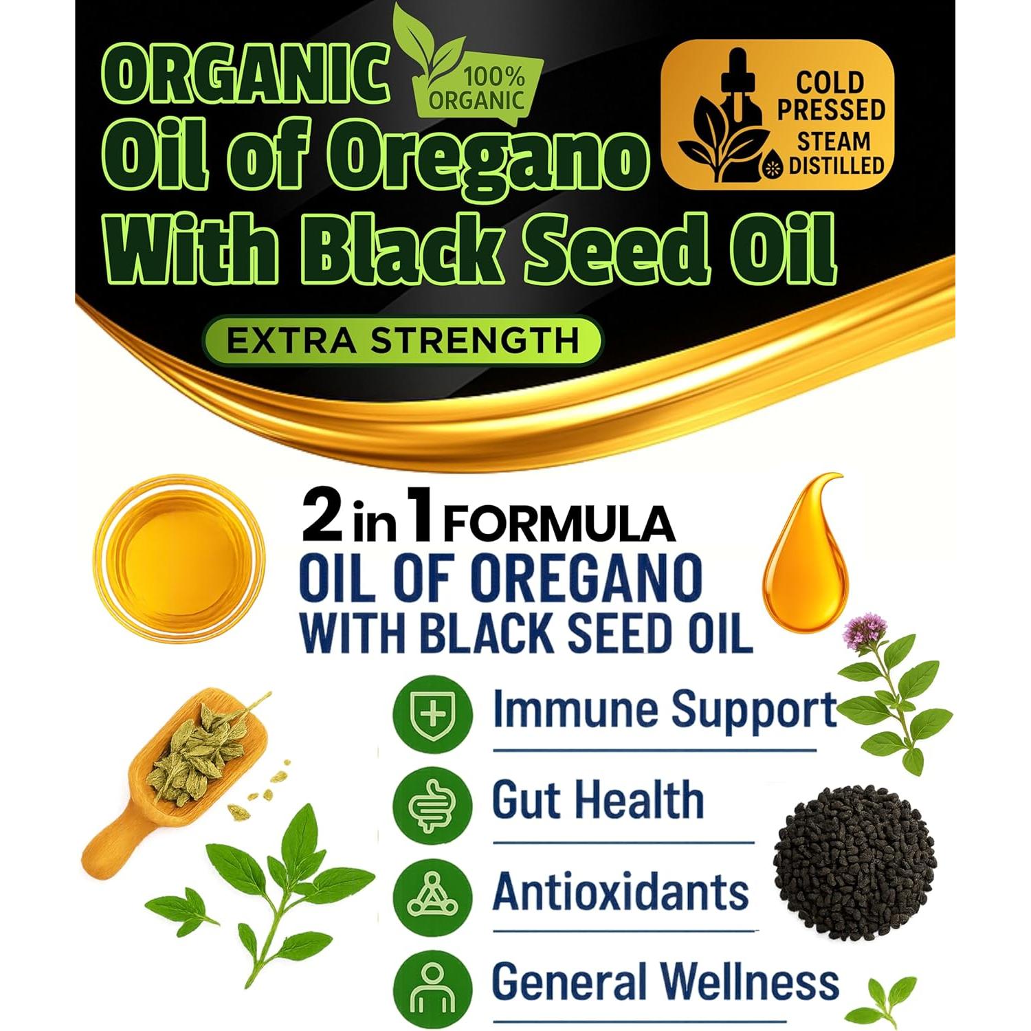 Aceite de Orégano y Semilla Negra Orgánico 50 ml - X989