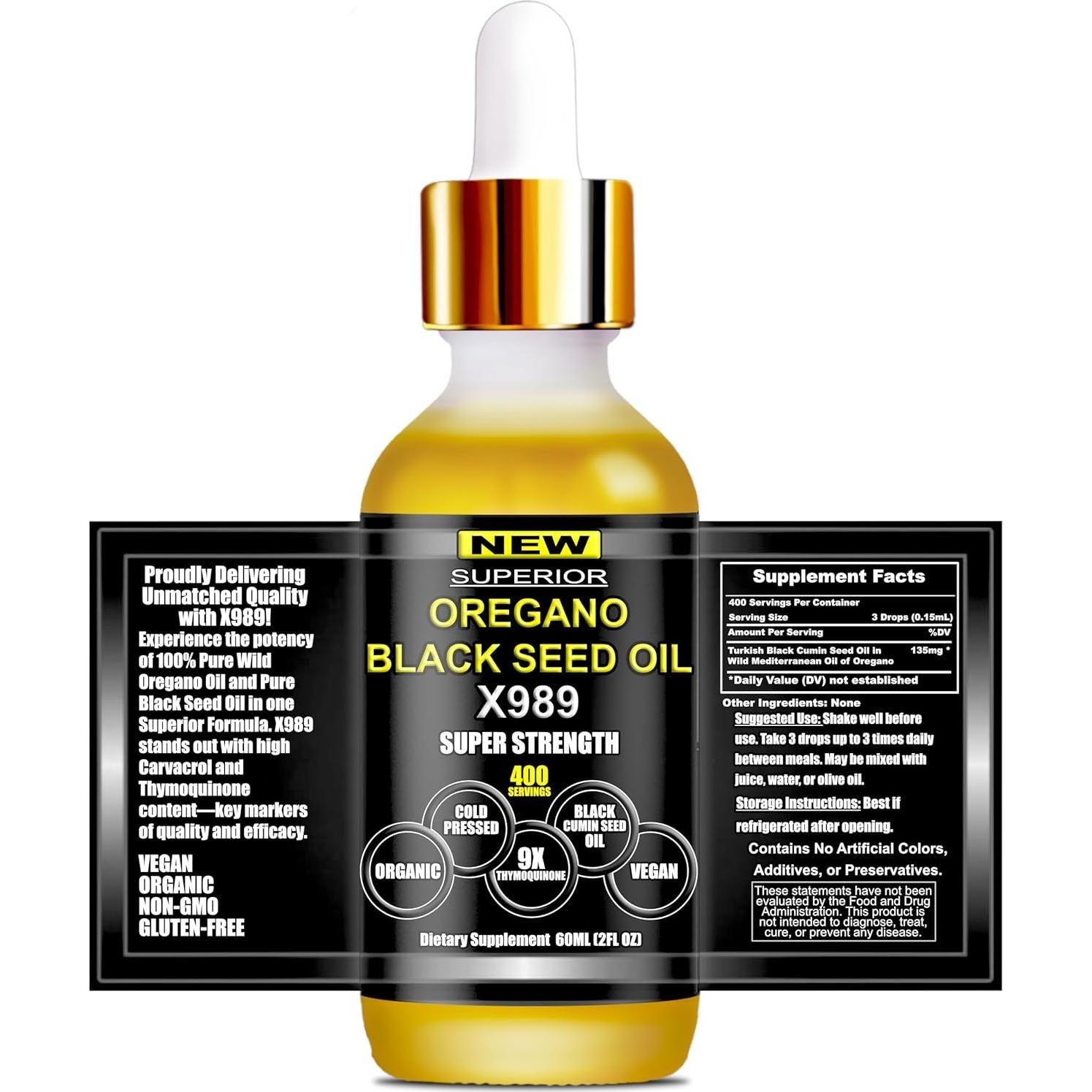 Aceite de Orégano y Semilla Negra Orgánico 50 ml - X989