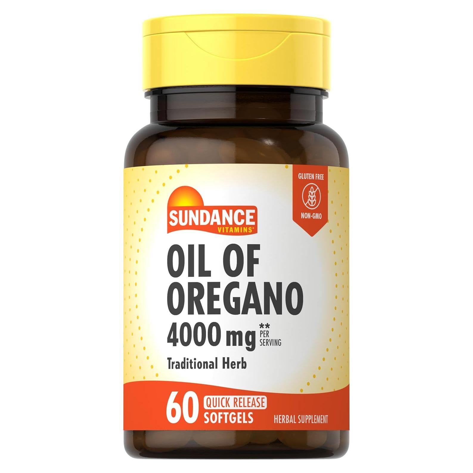 Aceite de Orégano Sundance 4000mg 60 Cápsulas Blandas Sin OGM