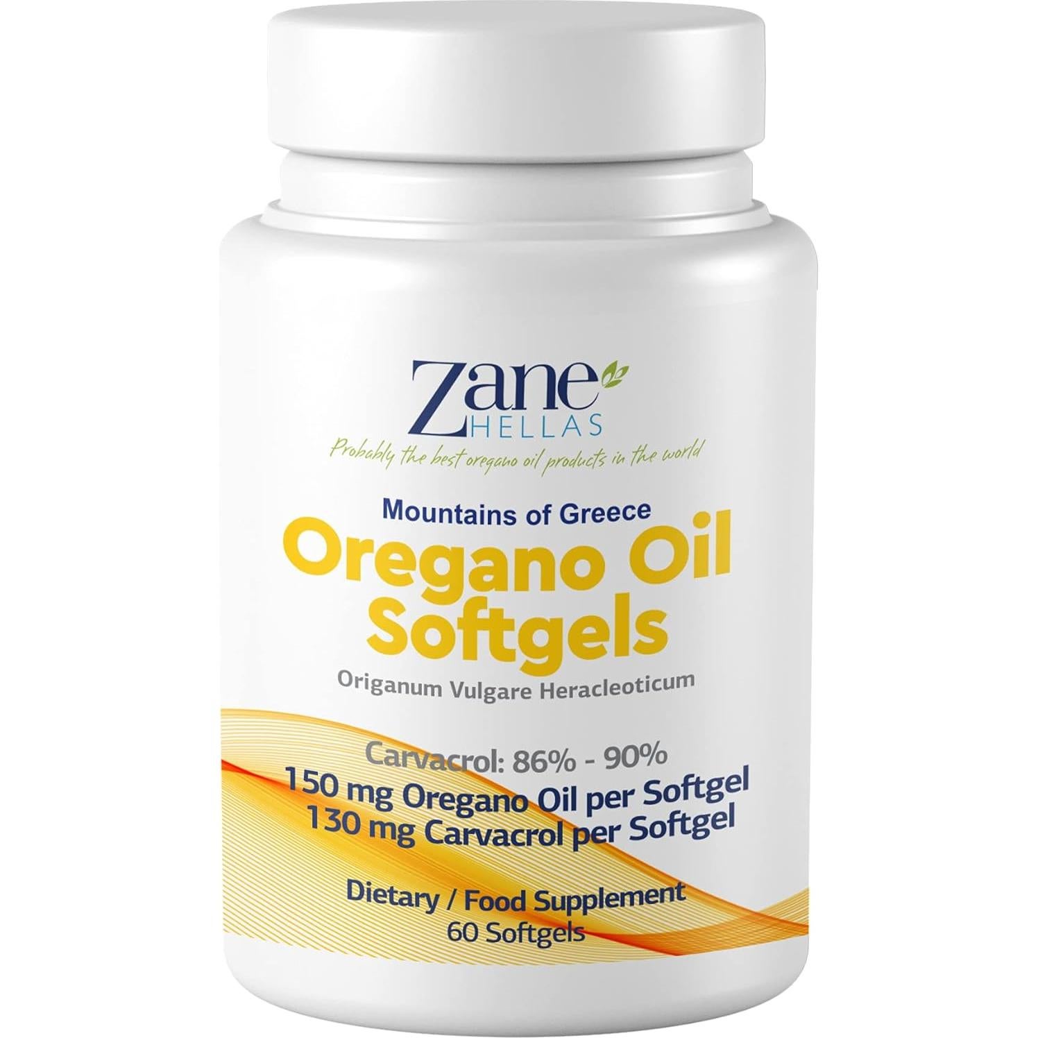 Cápsulas Blandas Aceite de Orégano Zane Hellas 60 Unidades