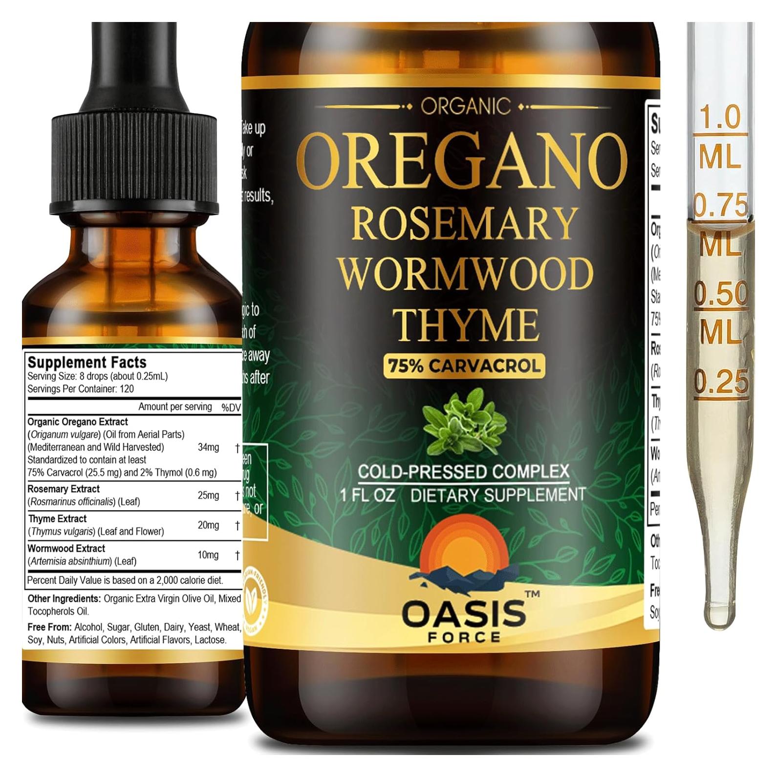 Gotas de Aceite de Orégano Orgánico Oasisforce 29.57 ml