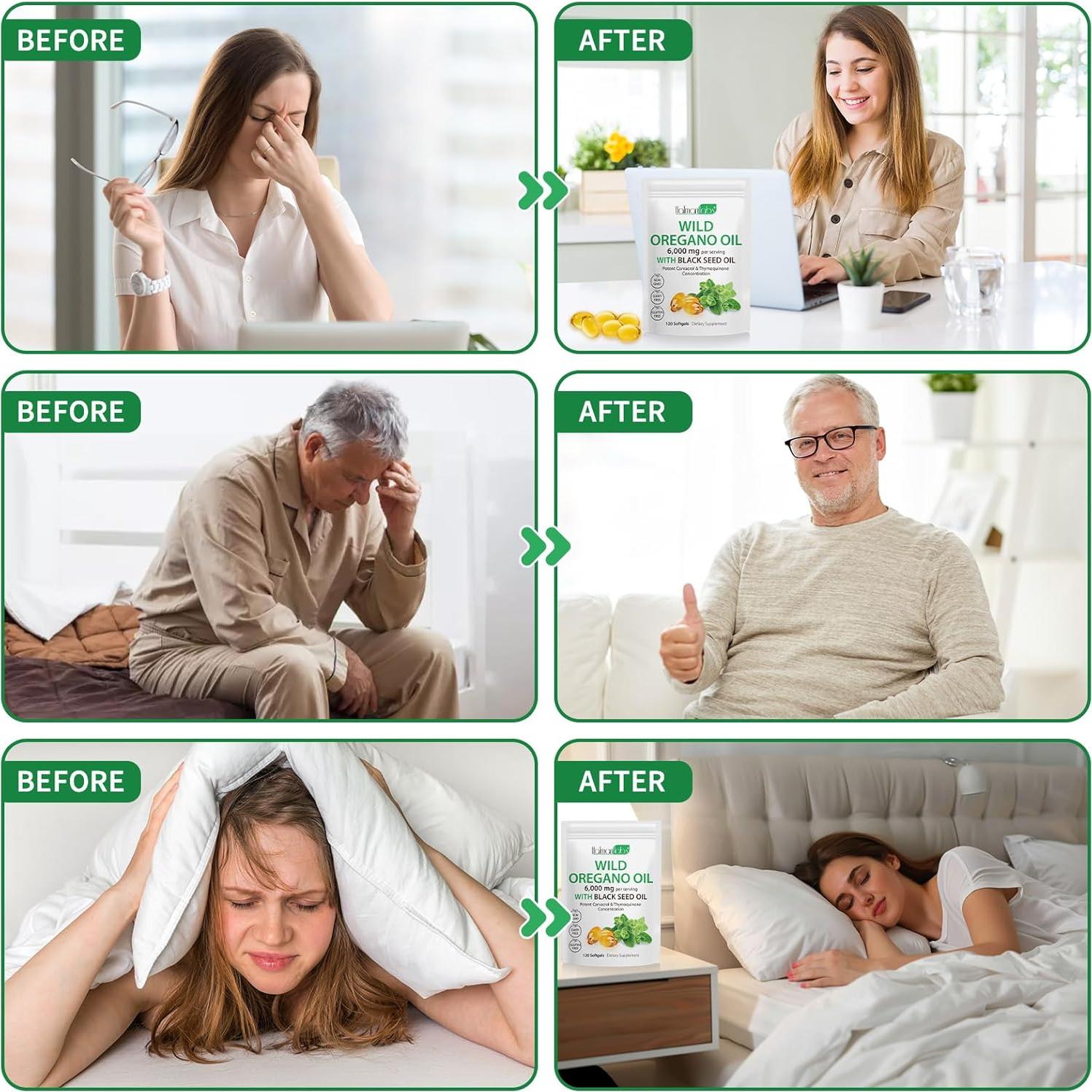 Cápsulas de Aceite de Orégano Orgánico 240 unidades 2 en 1