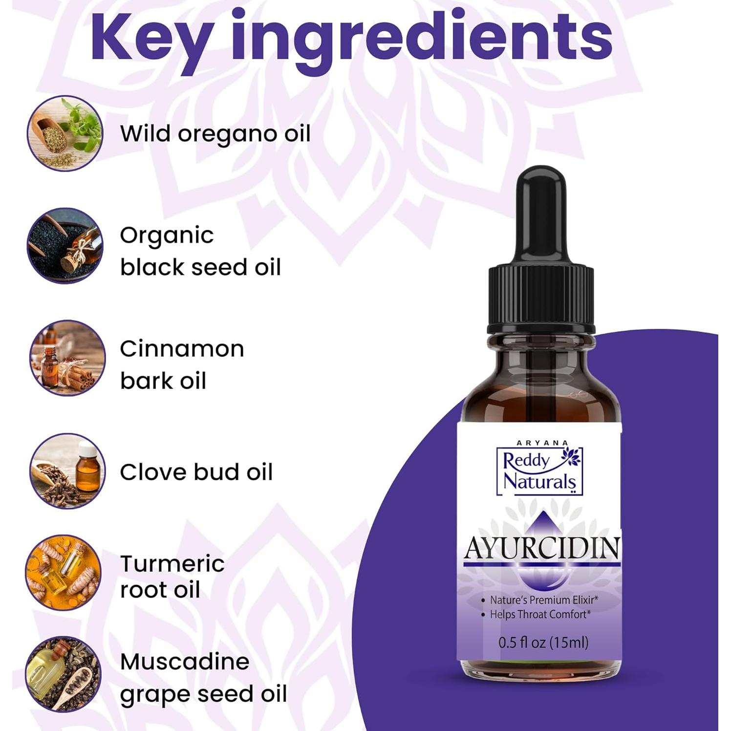 Aceite Esencial Orgánico Reddy Naturals Ayurcidin 14.79 ml