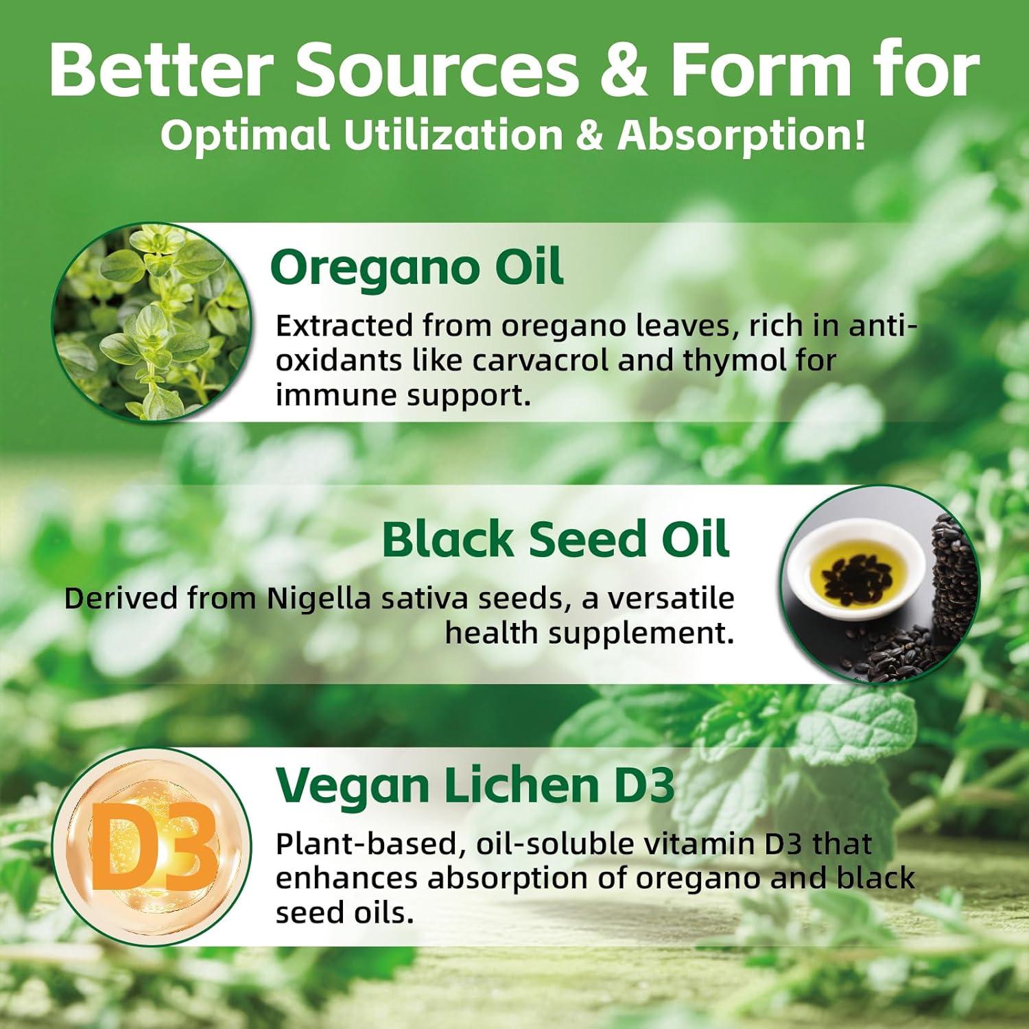 Gomitas de Aceite de Orégano Orgánico 300mg + D3 1000UI - 60 Unidades