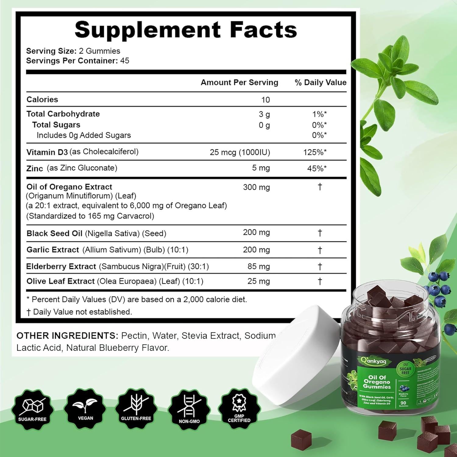 Gomitas Orgánicas Q'ankyaq de Aceite de Orégano 90 Unidades