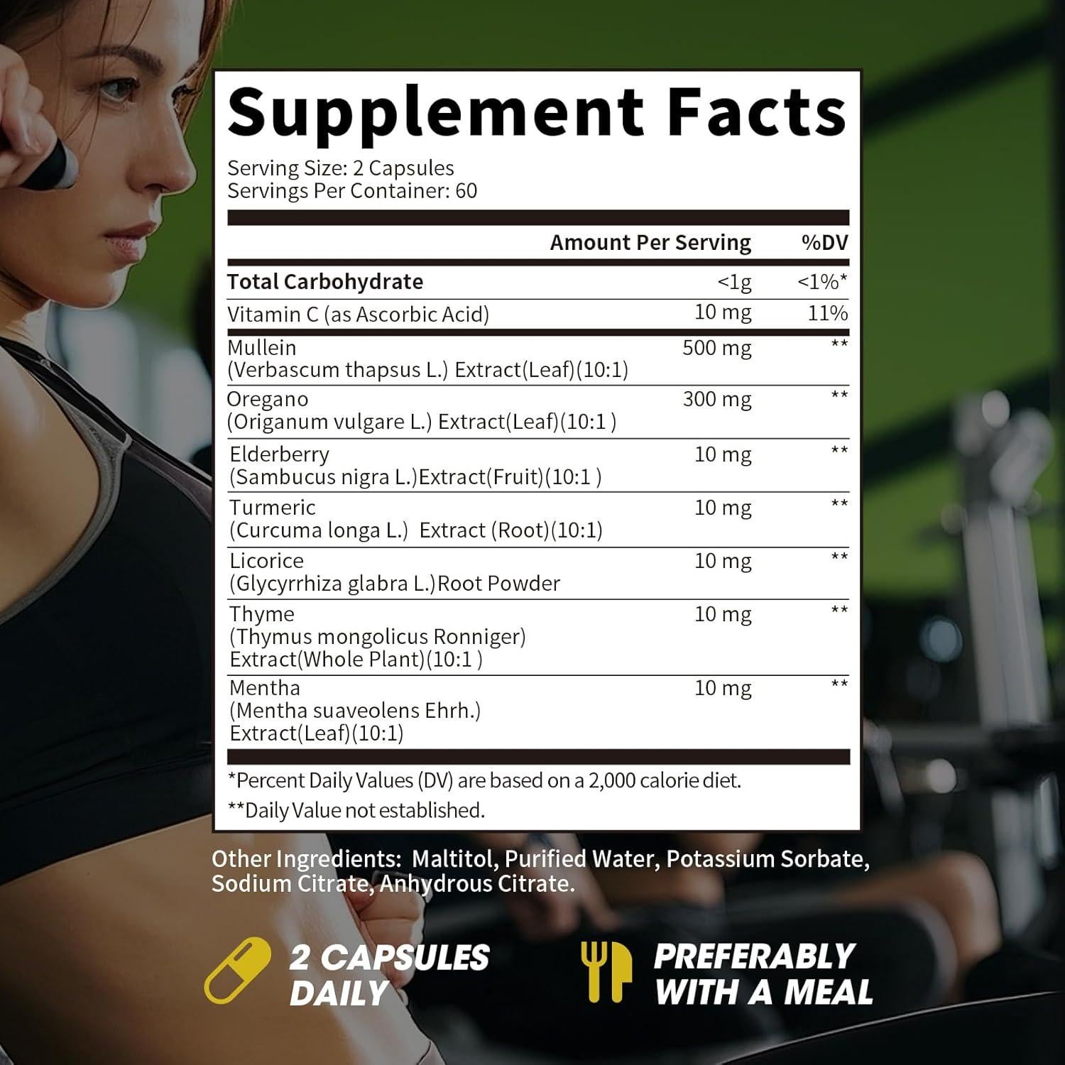 Cápsulas de Mullein y Orégano Catfit 120 Caps Veganas