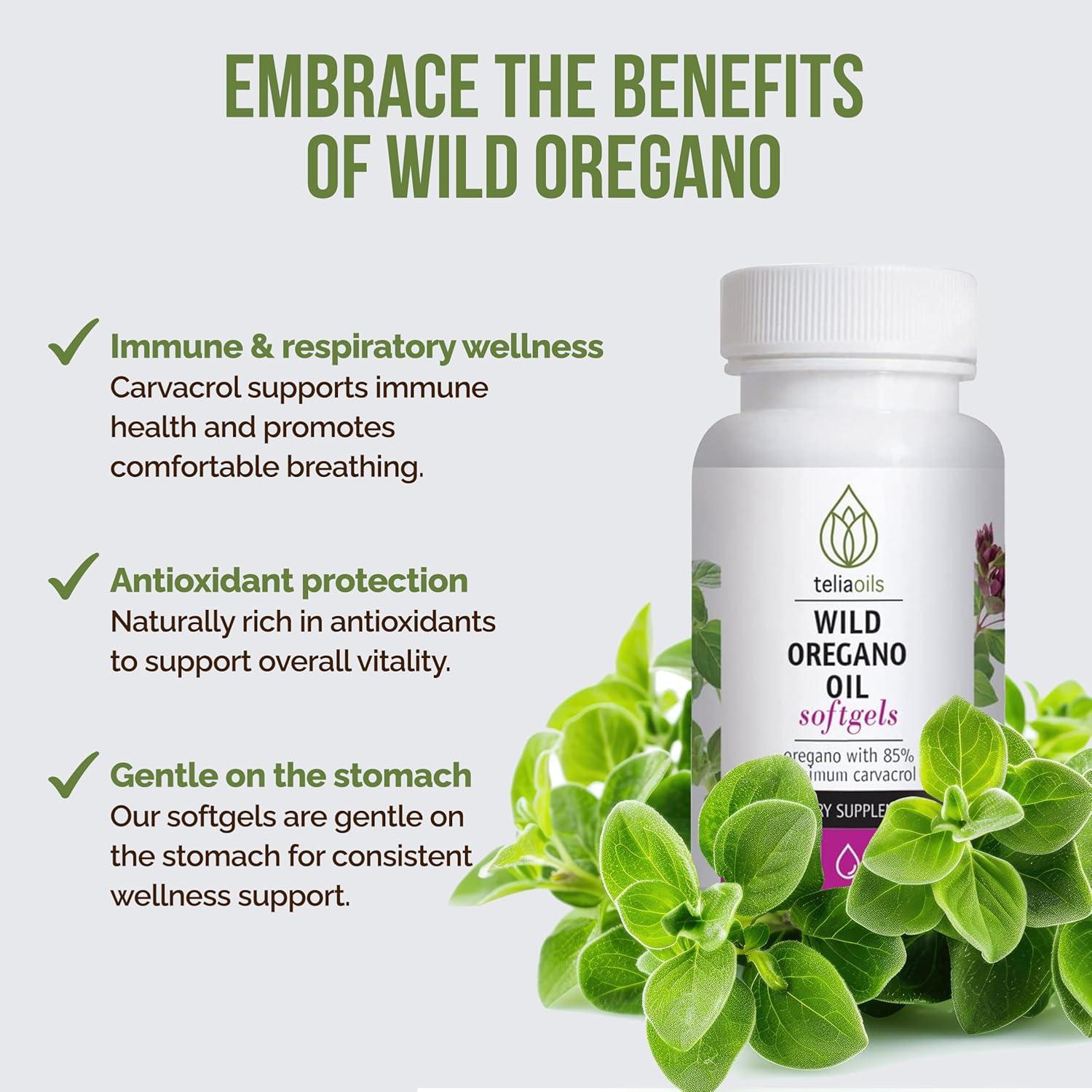 Cápsulas de Aceite de Orégano Silvestre Teliaoils 350mg 60 Unidades