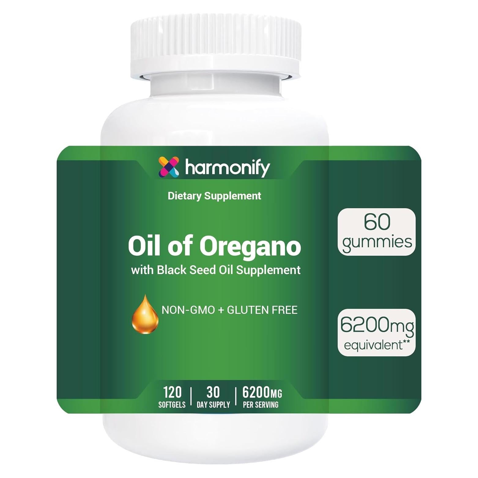 Aceite de Orégano y Semilla Negra Harmonify 120 Cápsulas