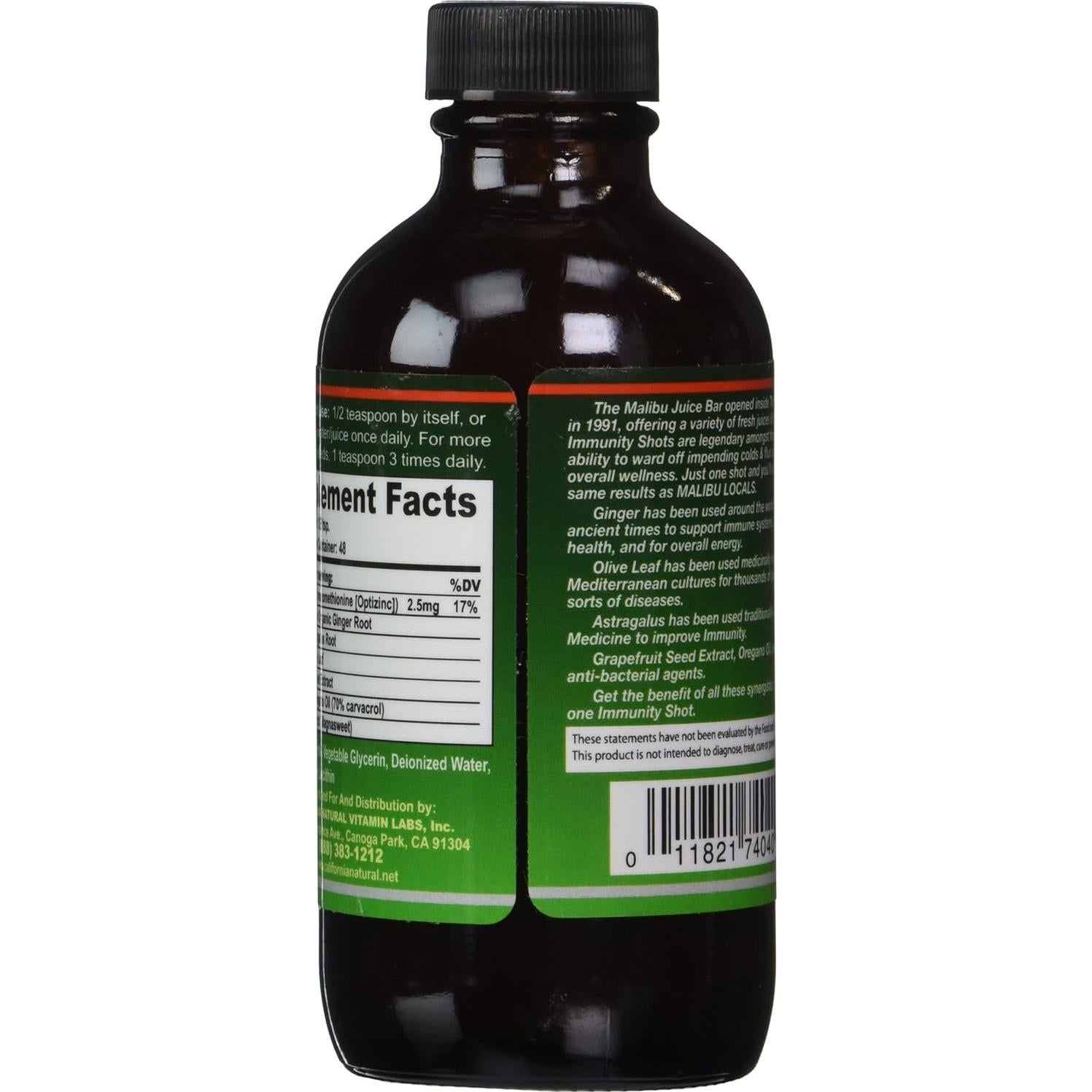 Shots Inmunidad California Natural 118ml - Jengibre y Zinc