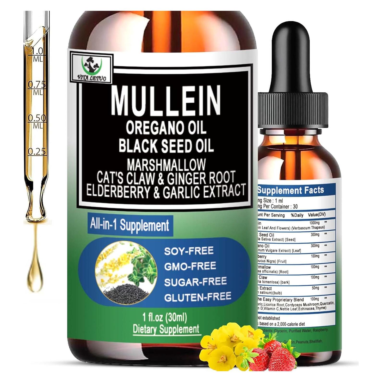 Gotas Orgánicas de Mullein Vita Letuo 30ml - Salud Respiratoria