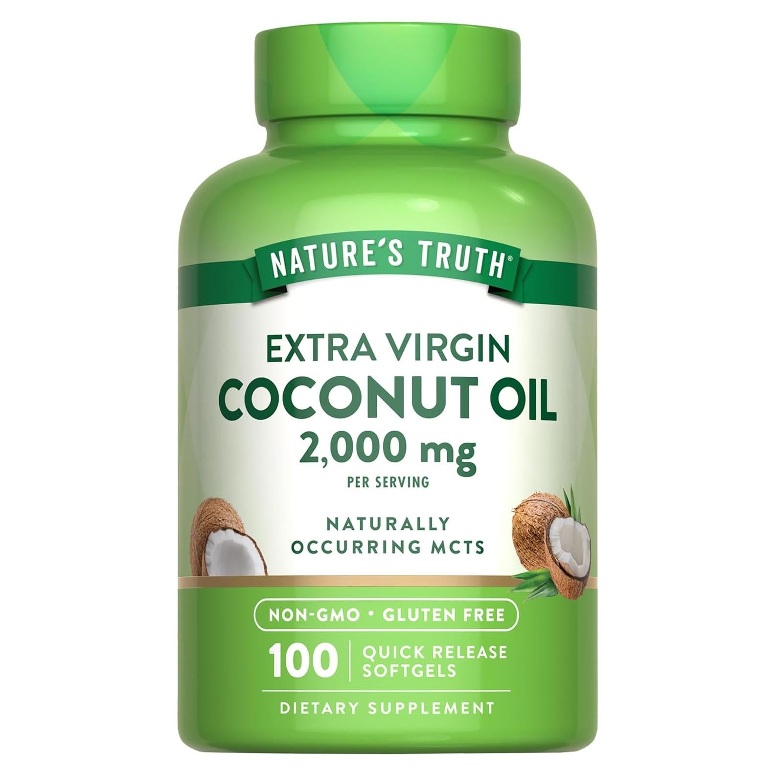 Suplemento Aceite de Coco Nature's Truth 100 Gelatinas Blandas 2000 mg