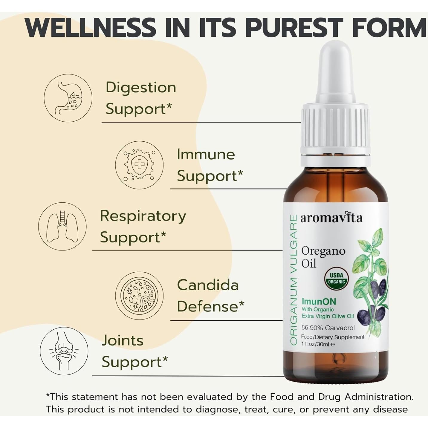 Aceite de Orégano Griego Orgánico ImunON 30 mL - 86-90% Carvacrol