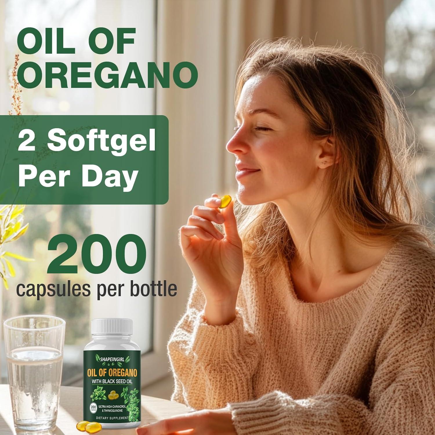 Cápsulas de Aceite de Orégano Orgánico 200 Unidades - Suplemento Inmunológico