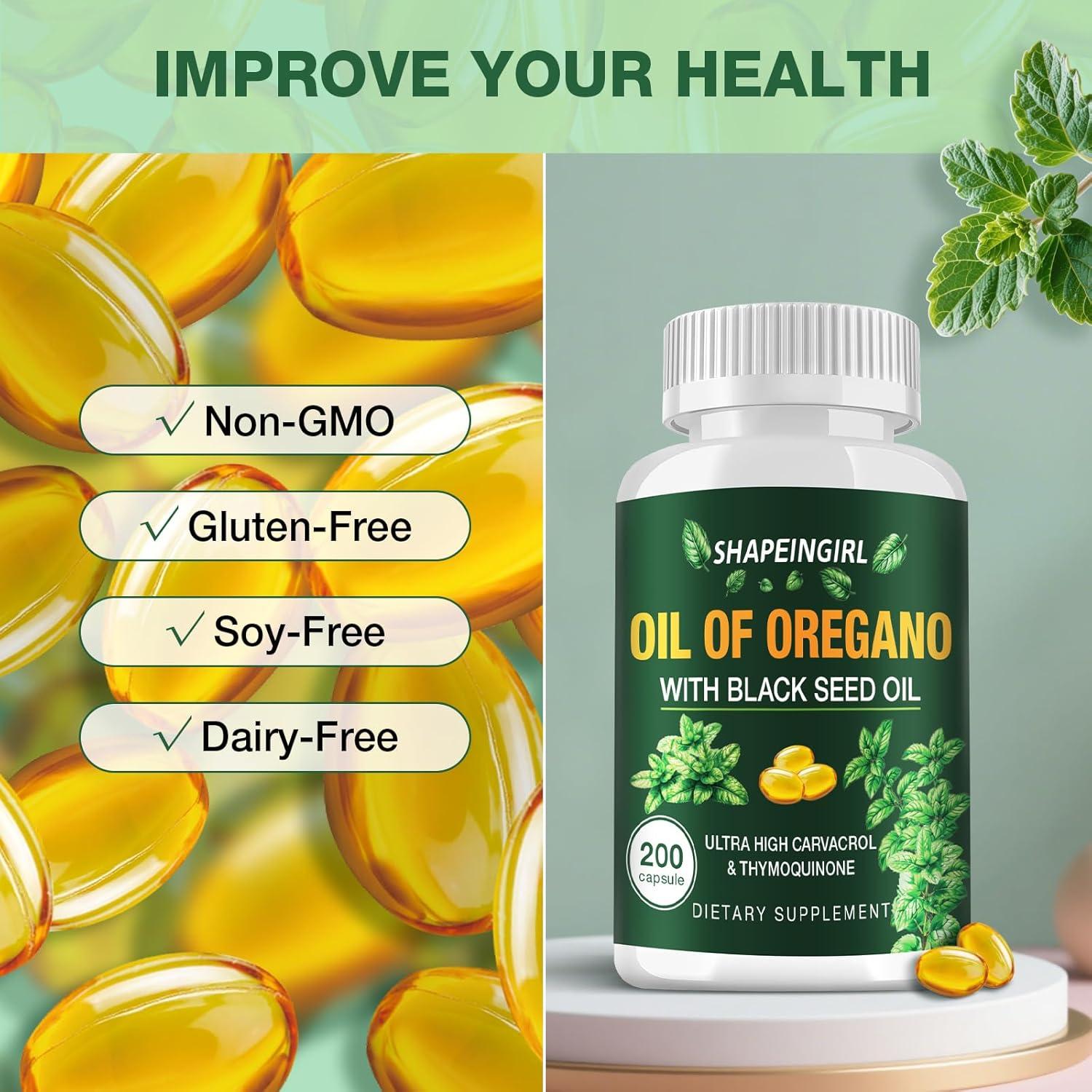 Cápsulas de Aceite de Orégano Orgánico 200 Unidades - Suplemento Inmunológico