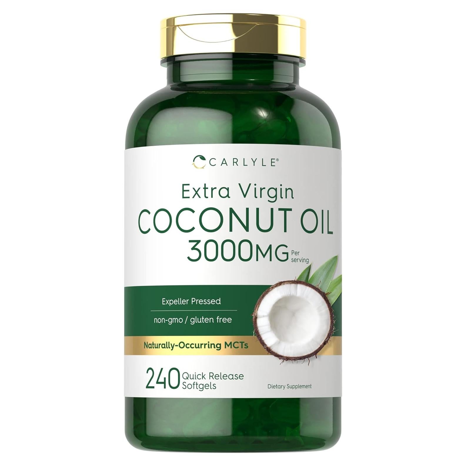 Carlyle Aceite de Coco Virgen Extra 3000mg 240 Gelatinas Blandas