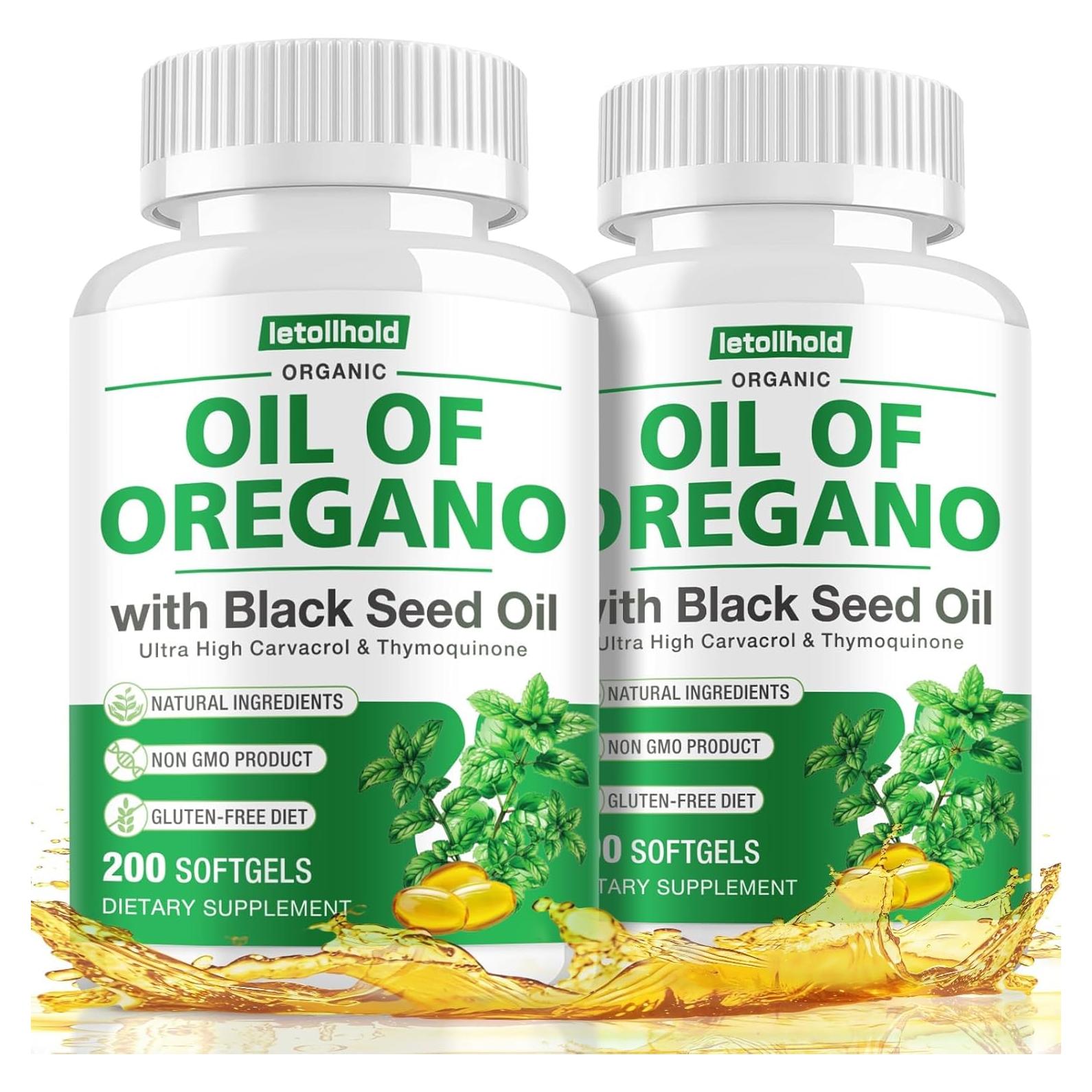 Aceite de Orégano Orgánico Letollhold 200 Cápsulas Blandas