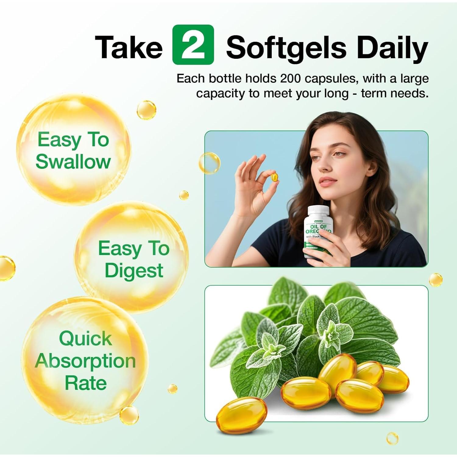 Aceite de Orégano Orgánico Letollhold 200 Cápsulas Blandas