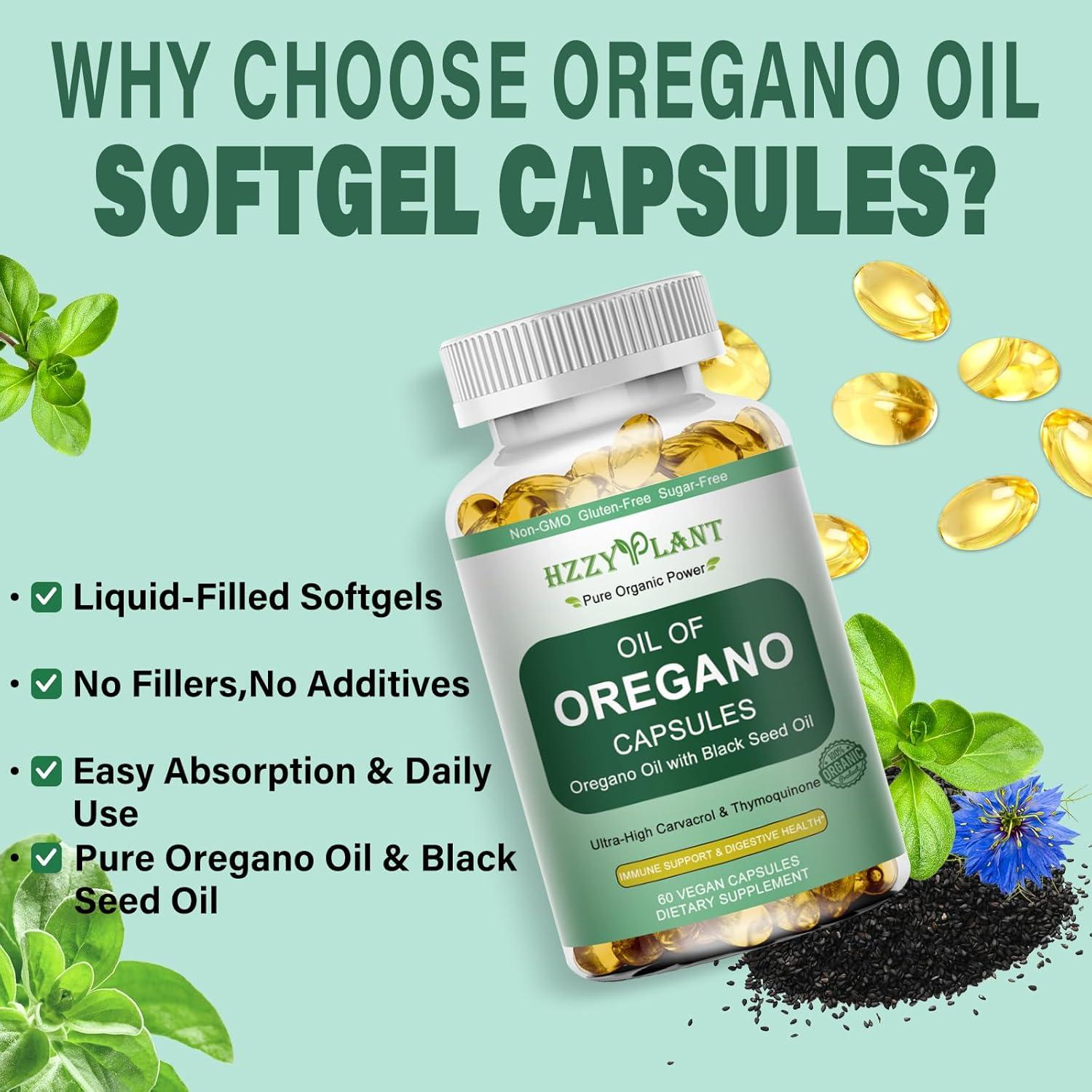 Cápsulas Blandas de Aceite de Orégano HZZYPLANT 6000 mg