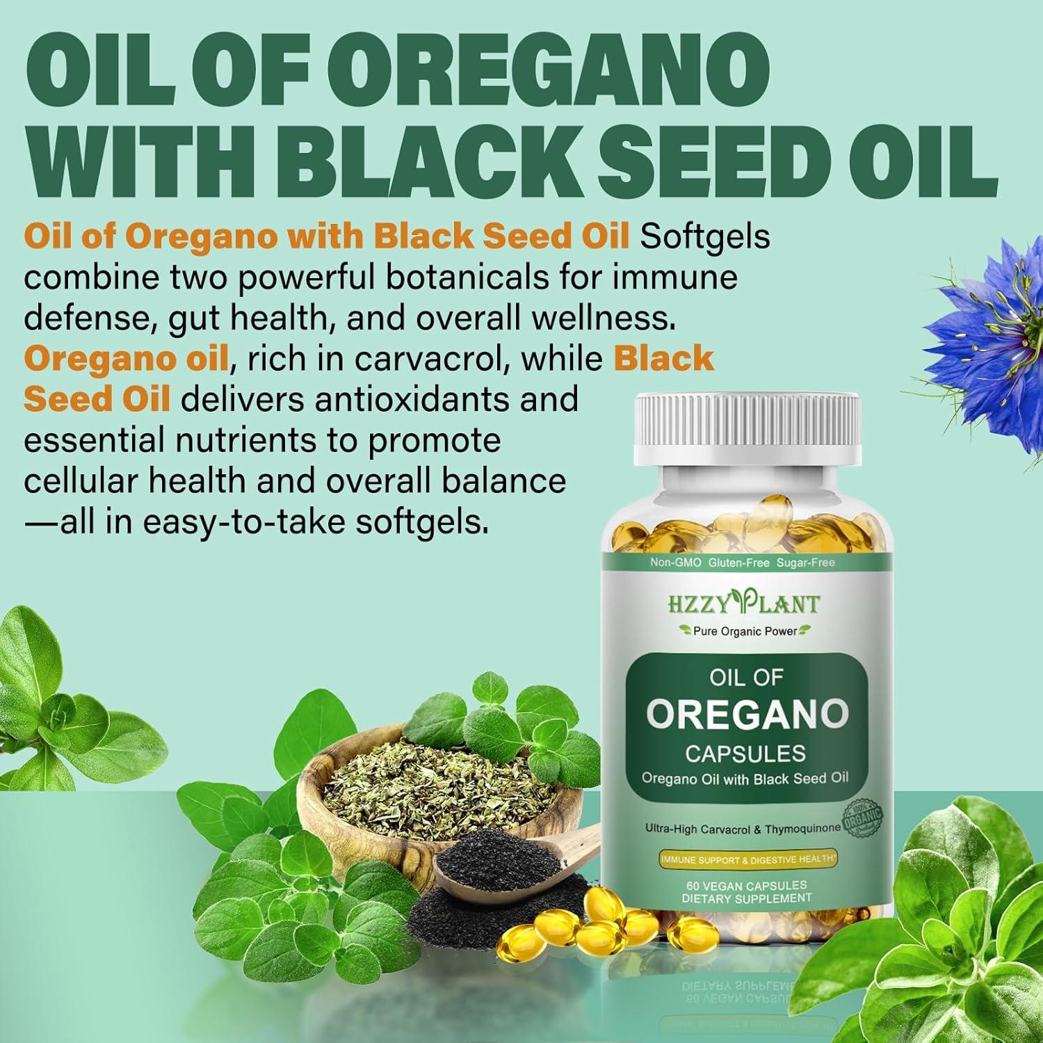 Cápsulas Blandas de Aceite de Orégano HZZYPLANT 6000 mg