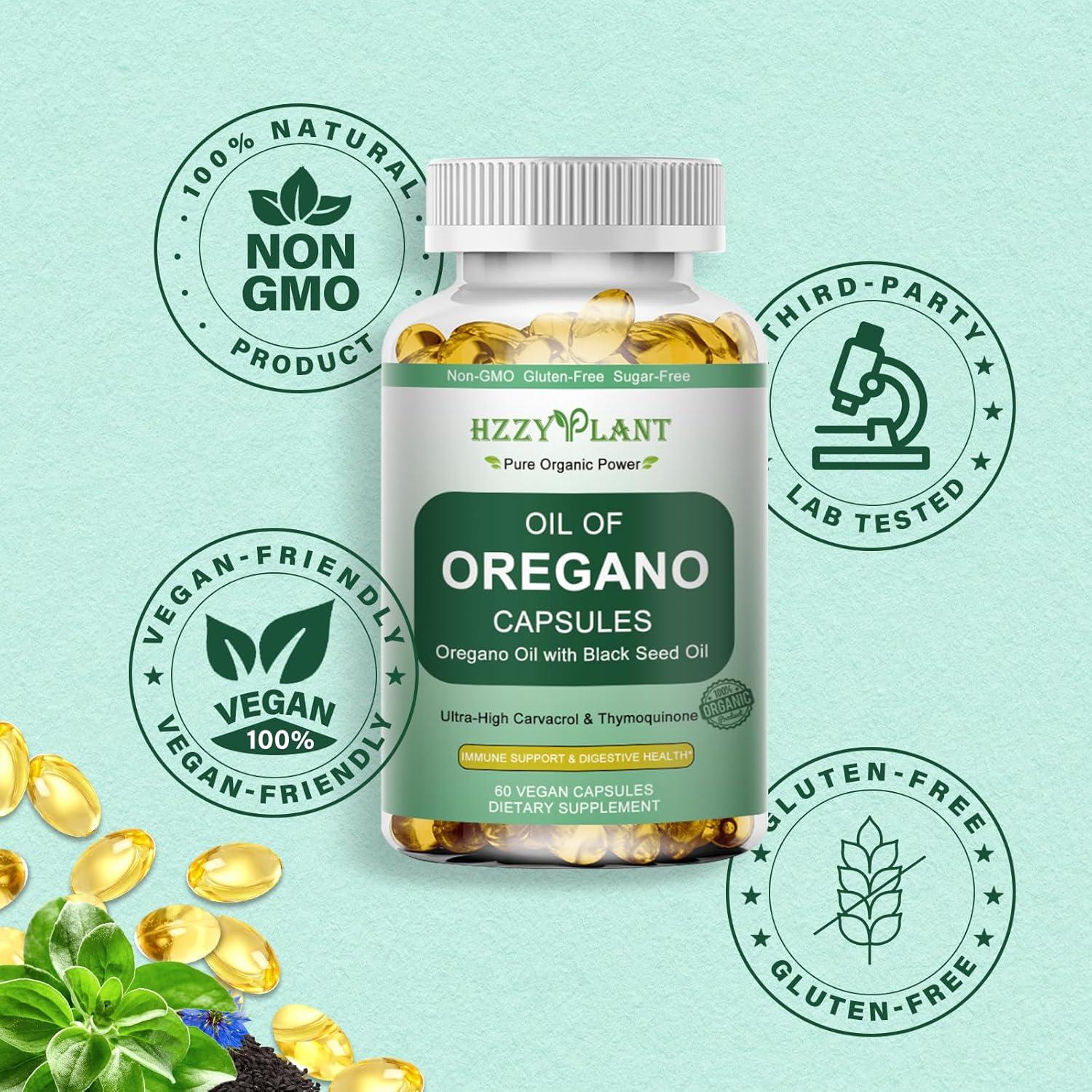 Cápsulas Blandas de Aceite de Orégano HZZYPLANT 6000 mg