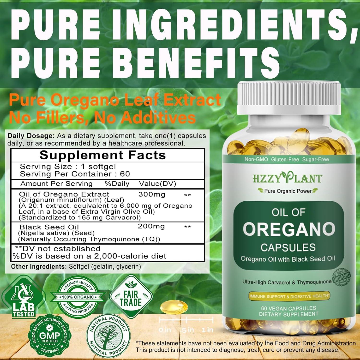 Cápsulas Blandas de Aceite de Orégano HZZYPLANT 6000 mg