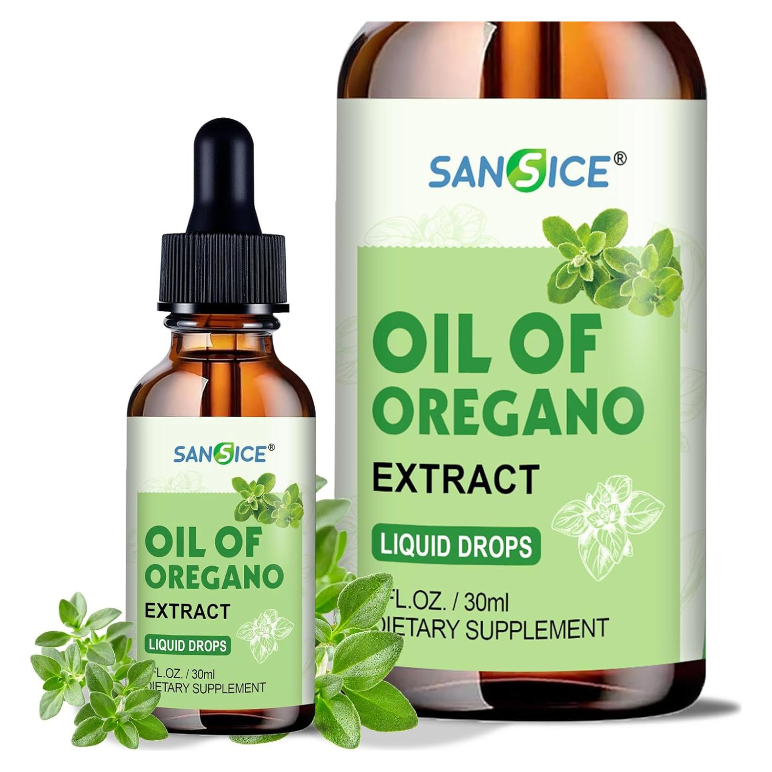 Gotas de Aceite de Orégano Orgánico SANSICE 29.57 ml 60% Carvacrol