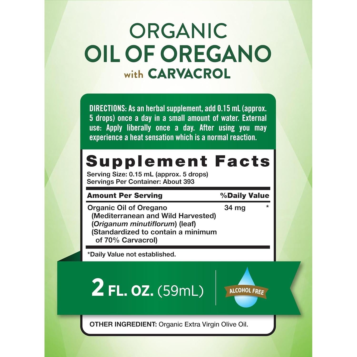 Gotas de Aceite de Orégano Orgánico Nature's Truth 59 ml